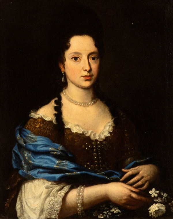 Scuola romana, XVII secolo - Portrait of a Lady as Flora