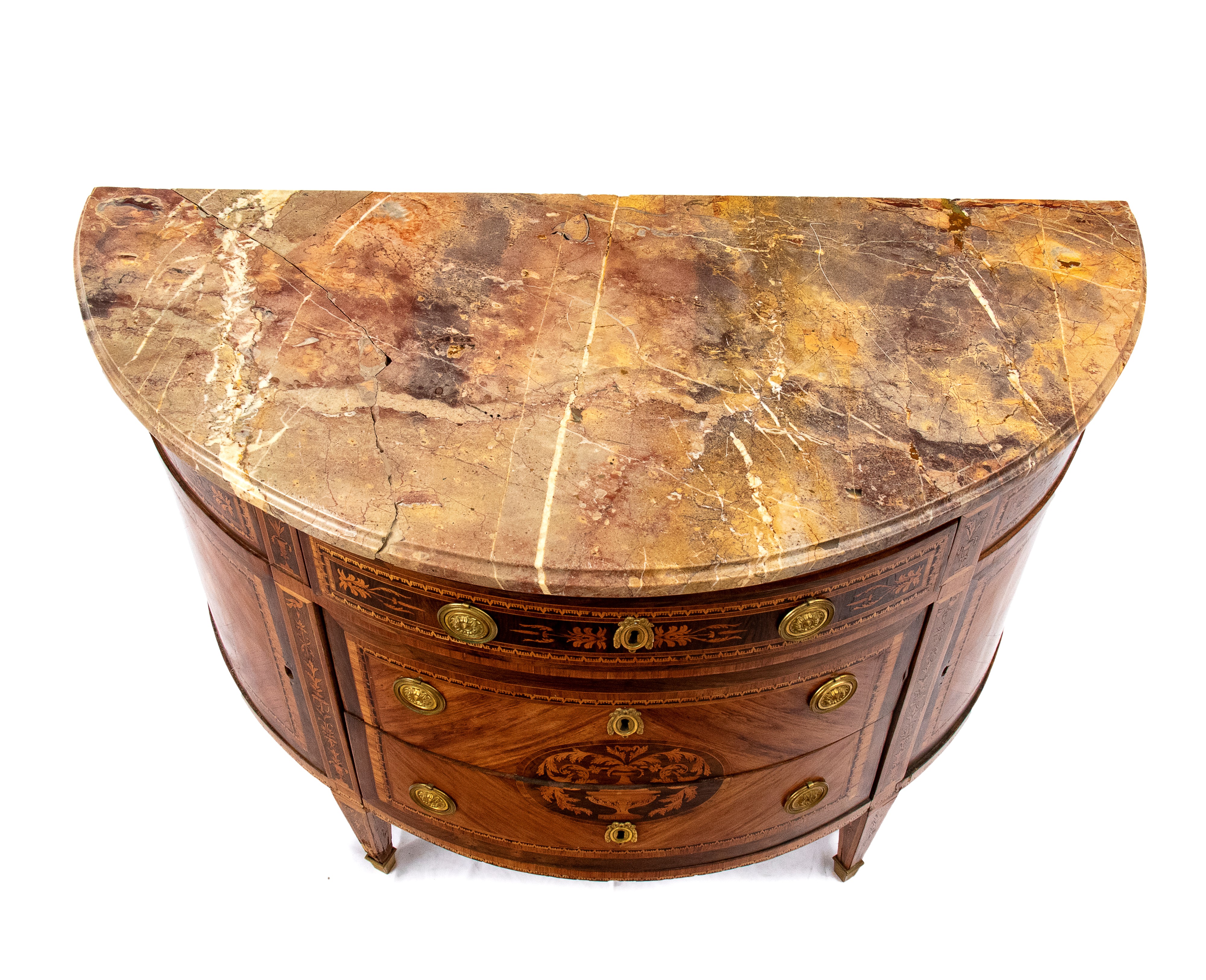 Coppia di comò italiani a demilune