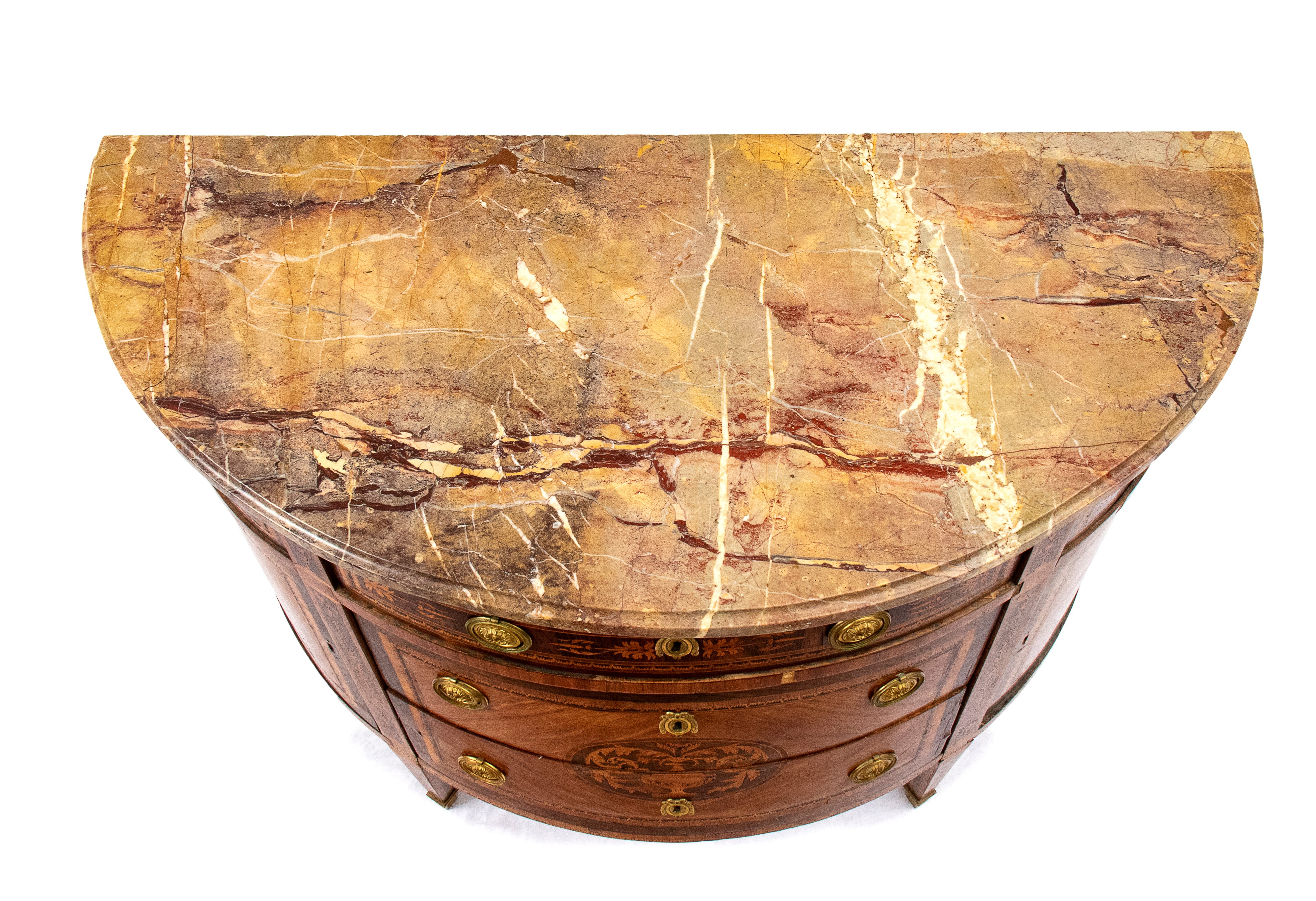 Coppia di comò italiani a demilune