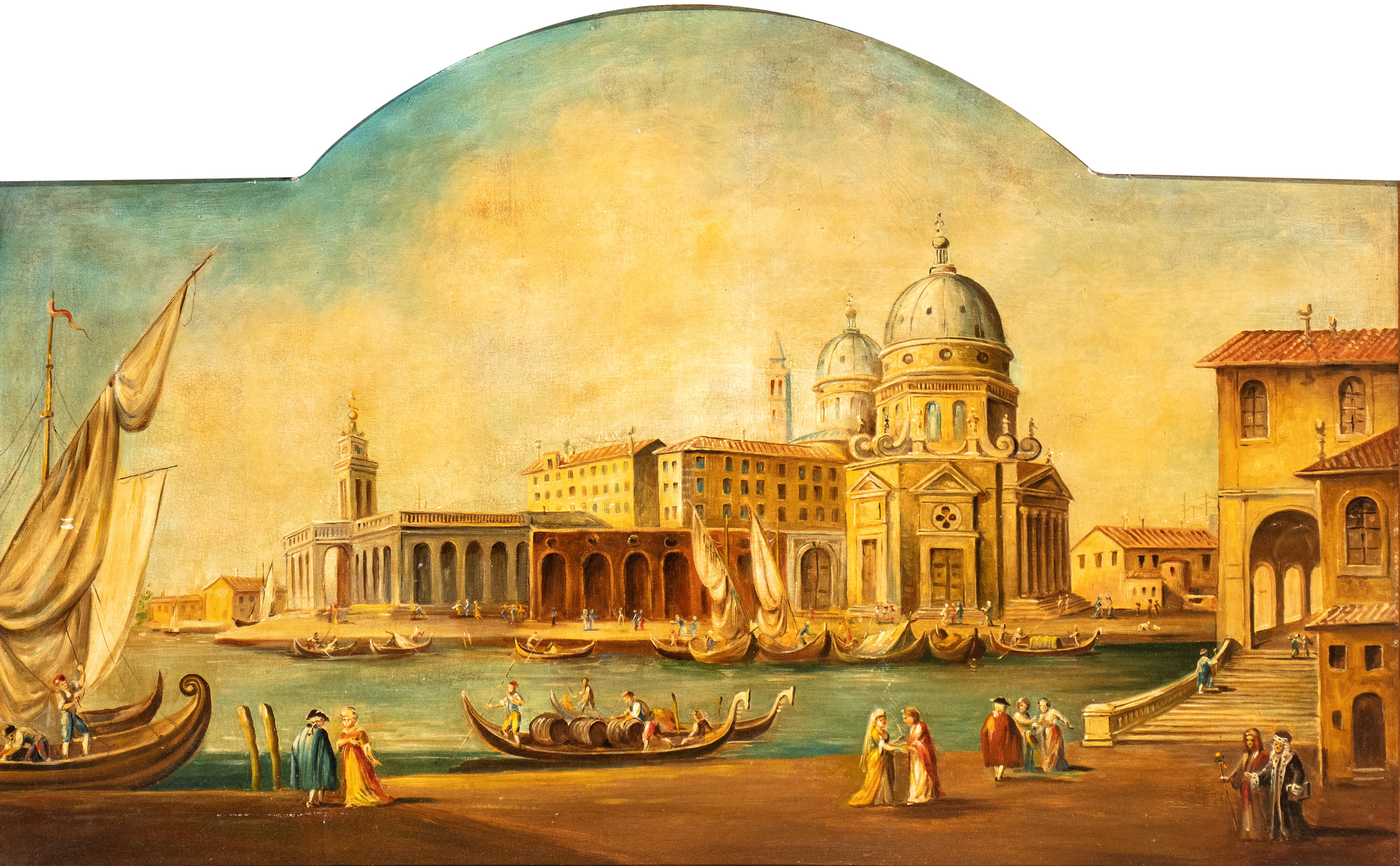 a) Capriccio architettonico veneziano; b) Veduta di Punta della Dogana e Santa Maria della Salute...
