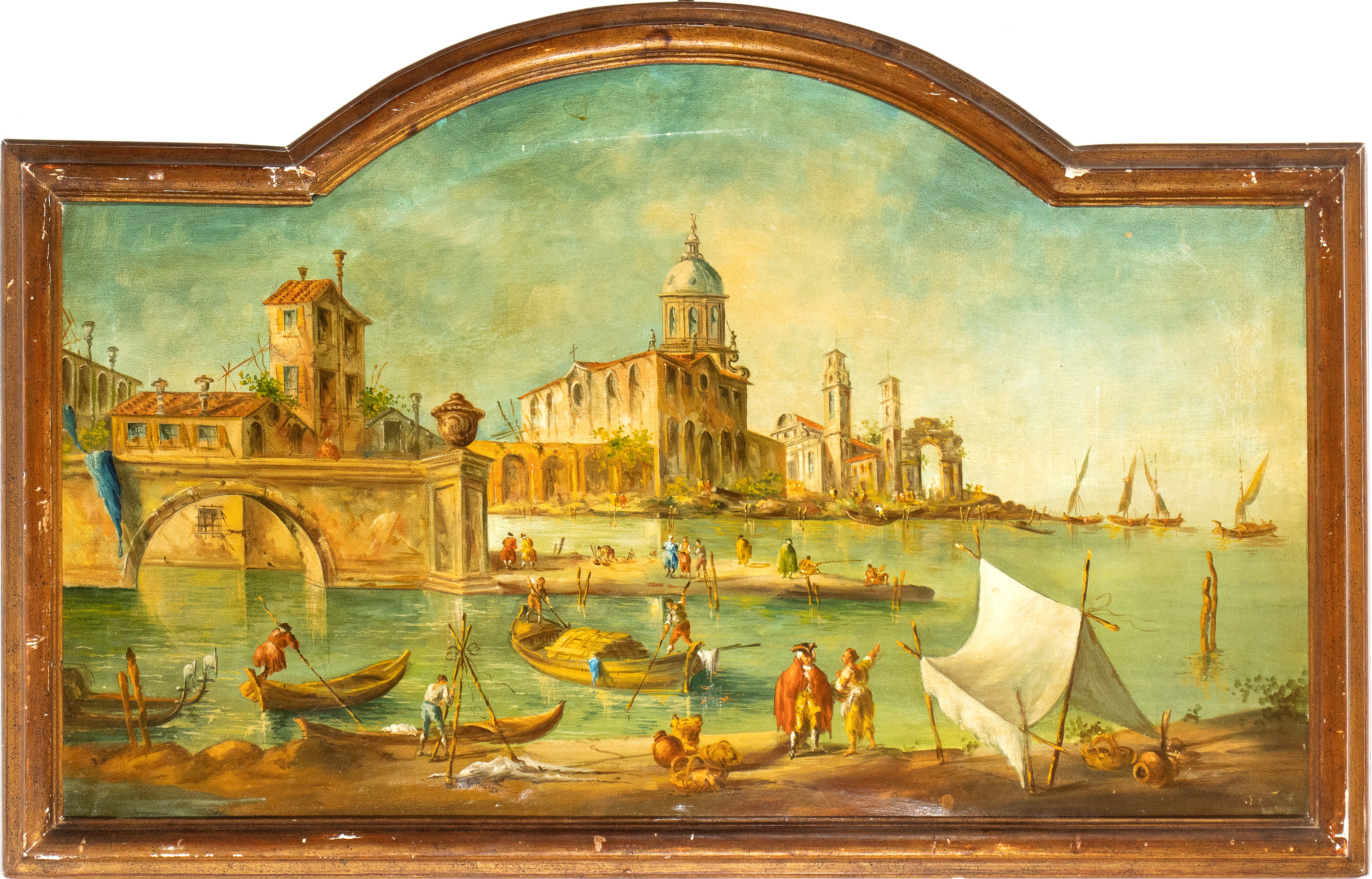 a) Capriccio architettonico veneziano; b) Veduta di Punta della Dogana e Santa Maria della Salute...