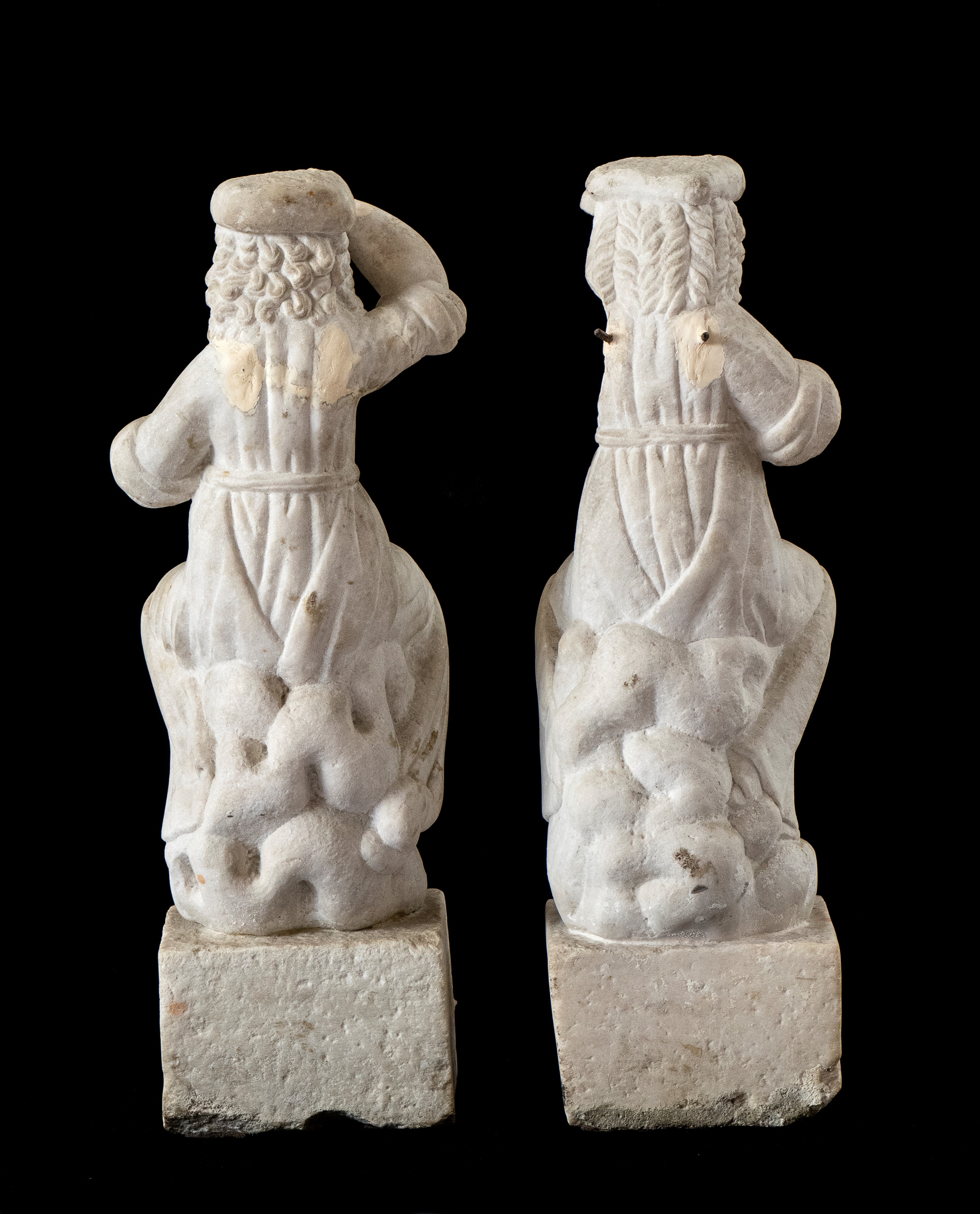 Coppia di Sculture Italiane in Pietra