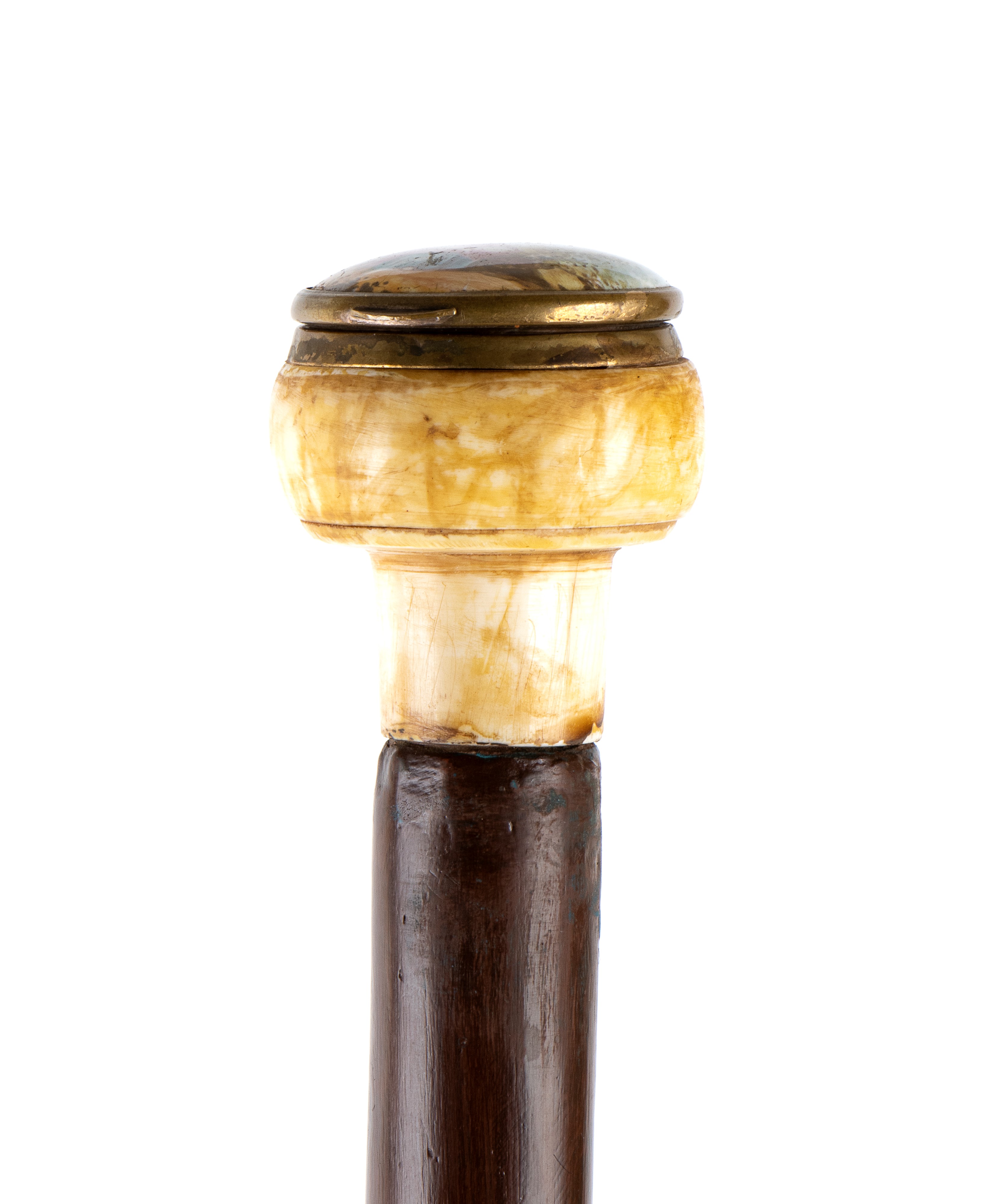 Antico bastone da passeggio con impugnatura in avorio