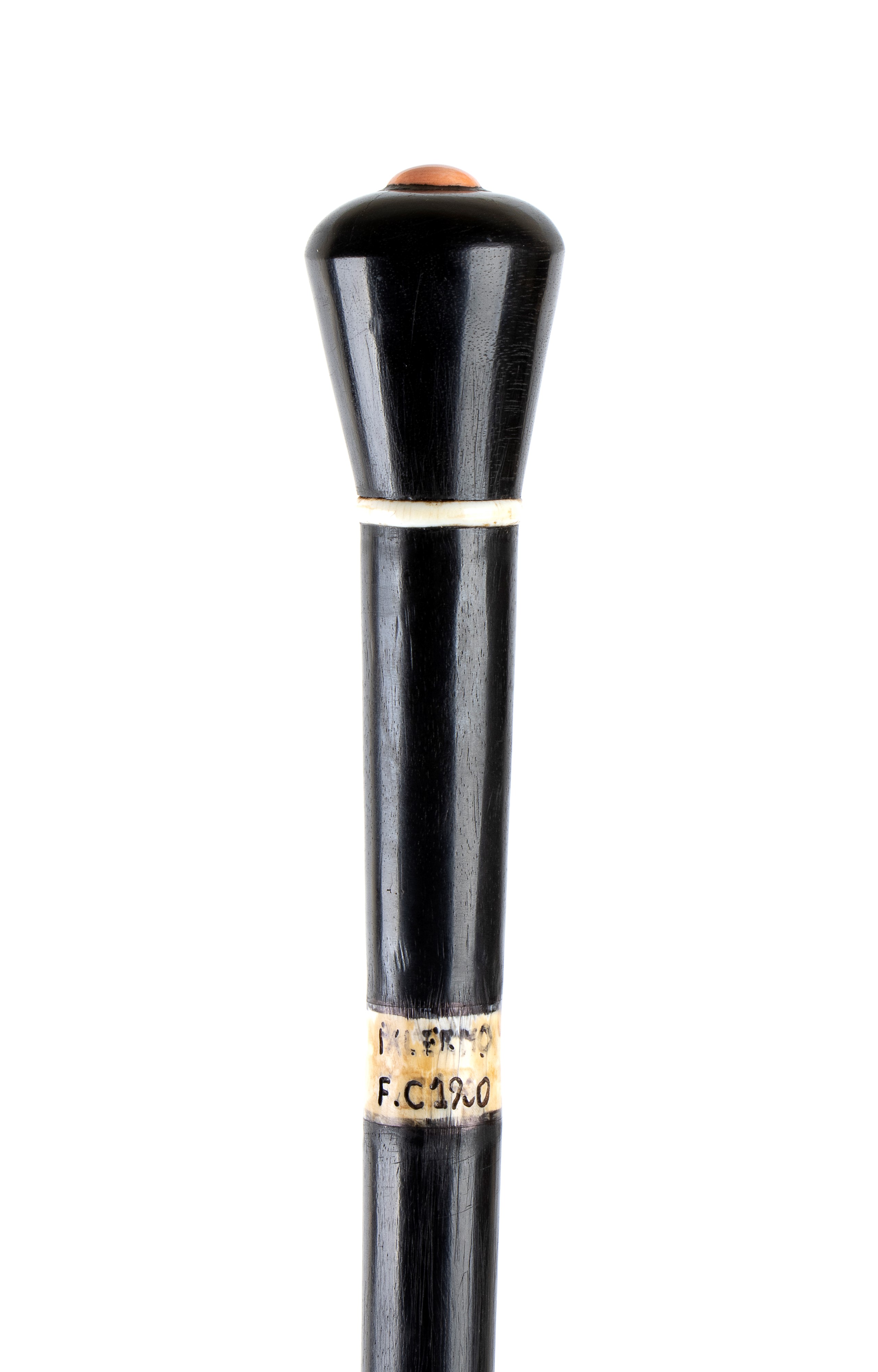 Bastone da passeggio con inserti in avorio