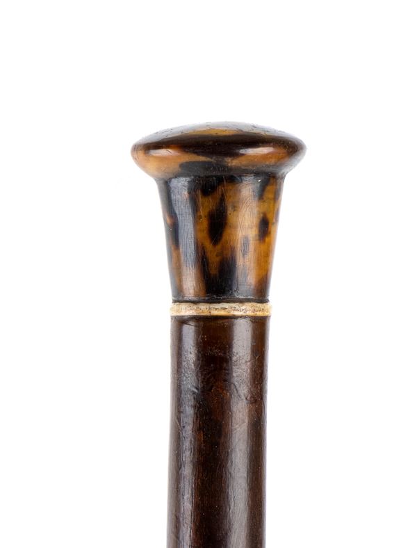 Bastone da passeggio con impugnatura  in tartaruga e avorio