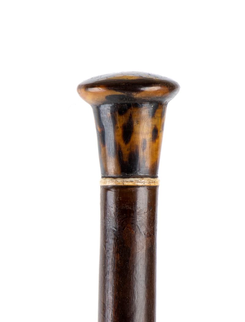 Bastone da passeggio con impugnatura in tartaruga e avorio