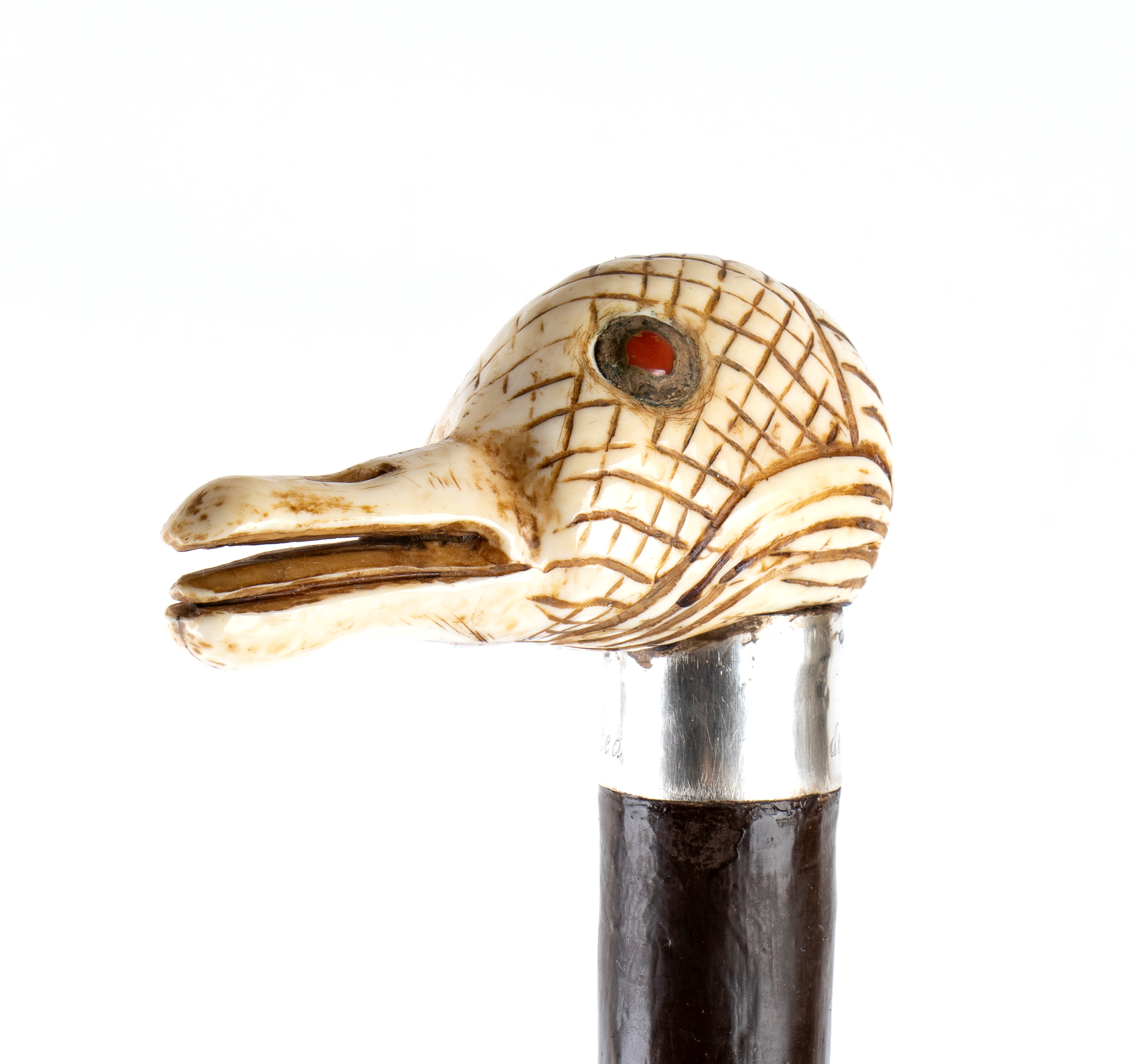 Bastone da passeggio con manico in avorio marino