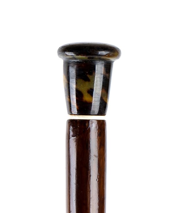 Bastone da passeggio con manico in tartaruga e avorio