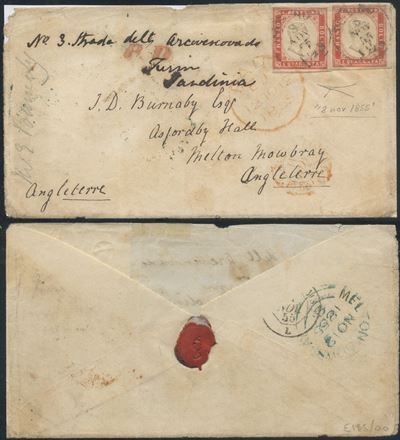 Sardegna - IV Emissione, 40 Cent. Usato nel Nov 1855