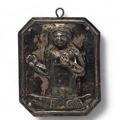 Argentiere napoletano non identificato, Ex-voto in argento con figuretta di bambino (argento 833/...