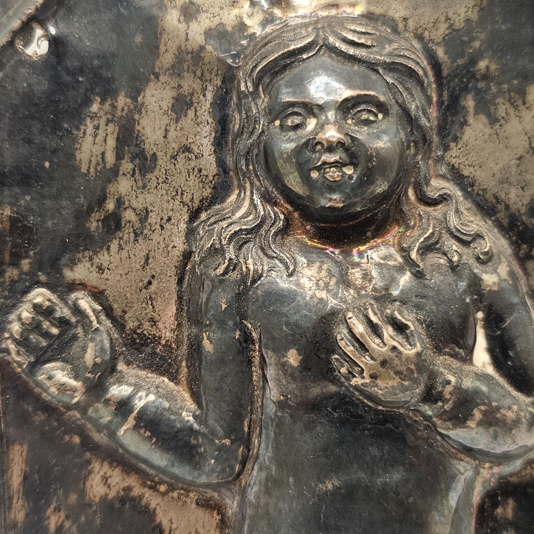 Argentiere napoletano non identificato, Ex-voto in argento con figuretta di bambino (argento 833/...