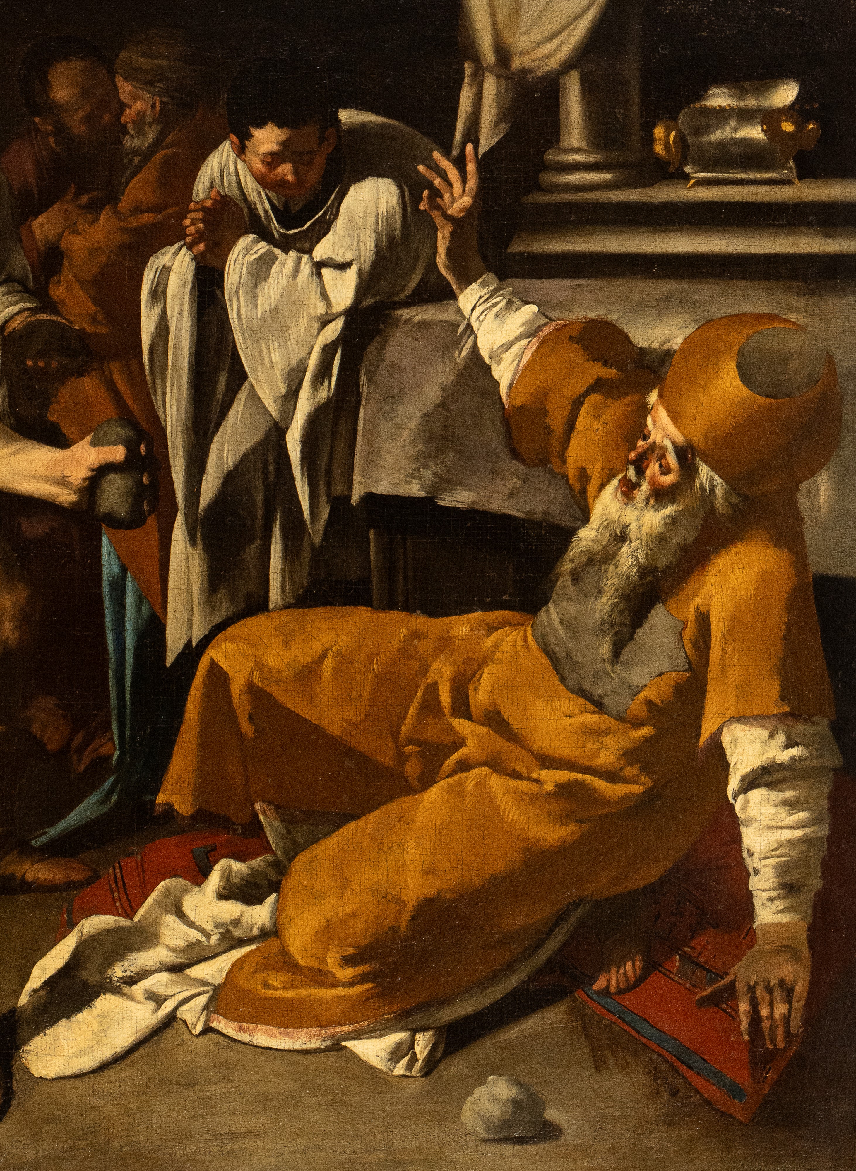 Artista Caravaggesco Attivo a Napoli, Prima Metà XVII Secolo - La Lapidazione di Zaccaria