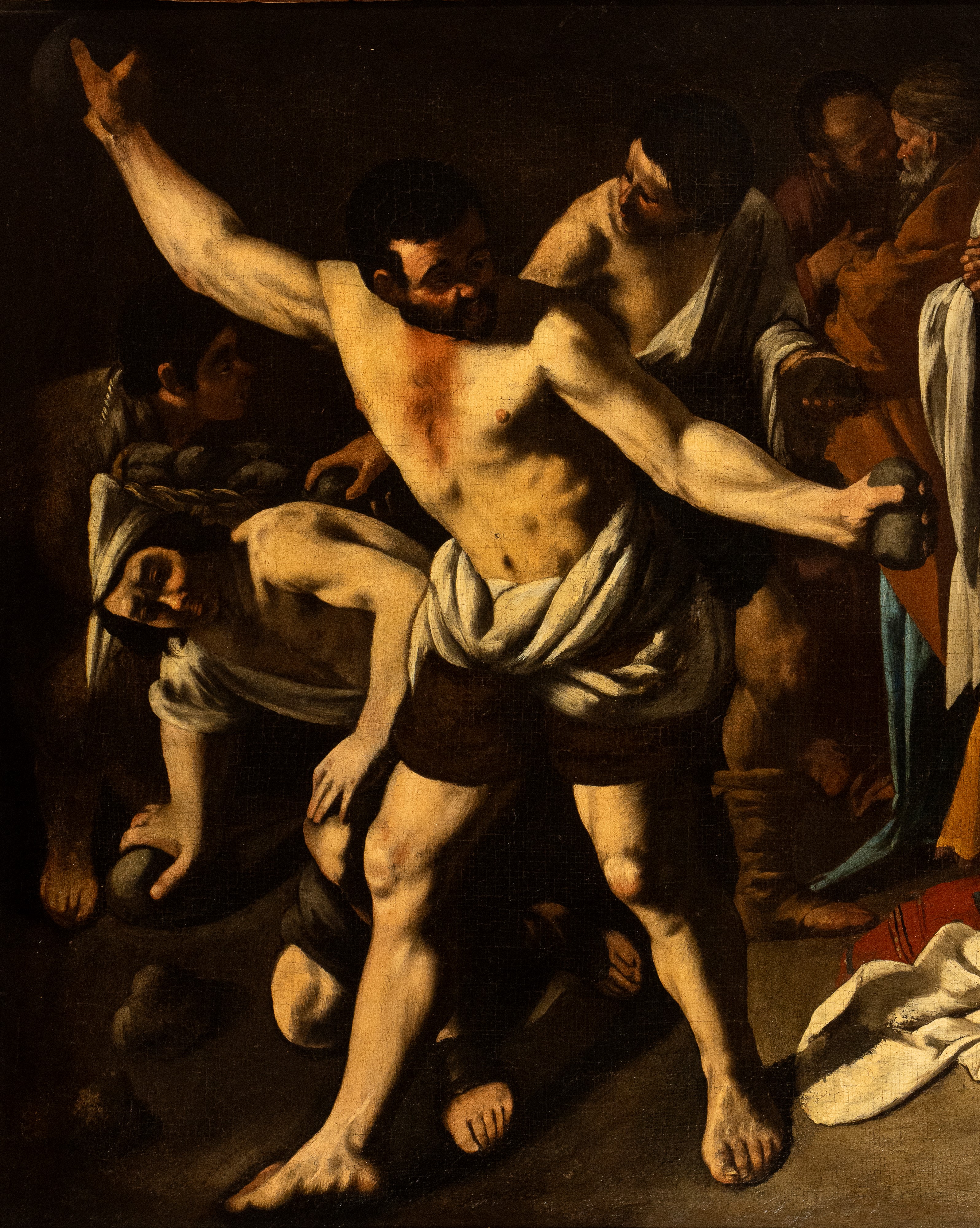 Artista Caravaggesco Attivo a Napoli, Prima Metà XVII Secolo - La Lapidazione di Zaccaria