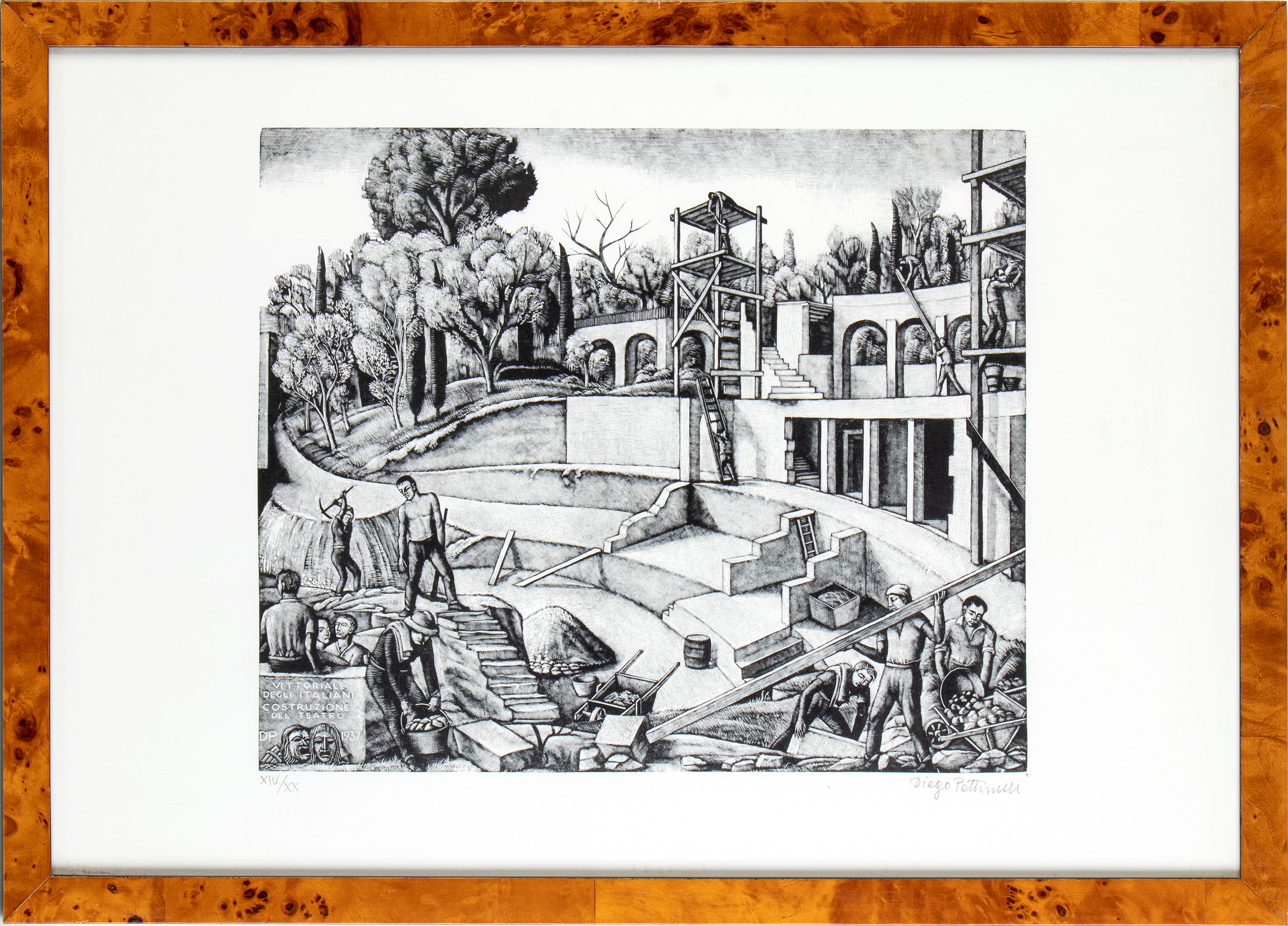 Diego Pettinelli - Vittoriale degli Italiani. Costruzione del Teatro.
