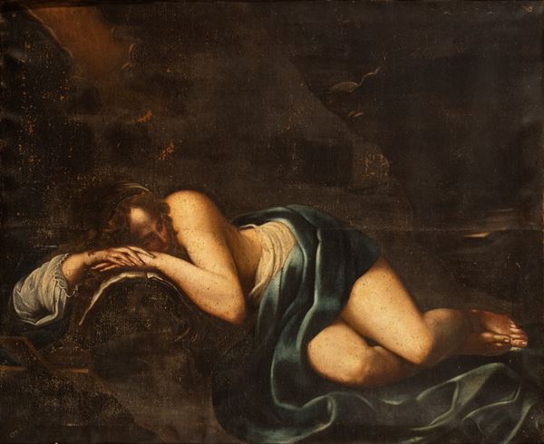 Artista attivo a Siena, XVII secolo -  Mary Magdalene Sleeping