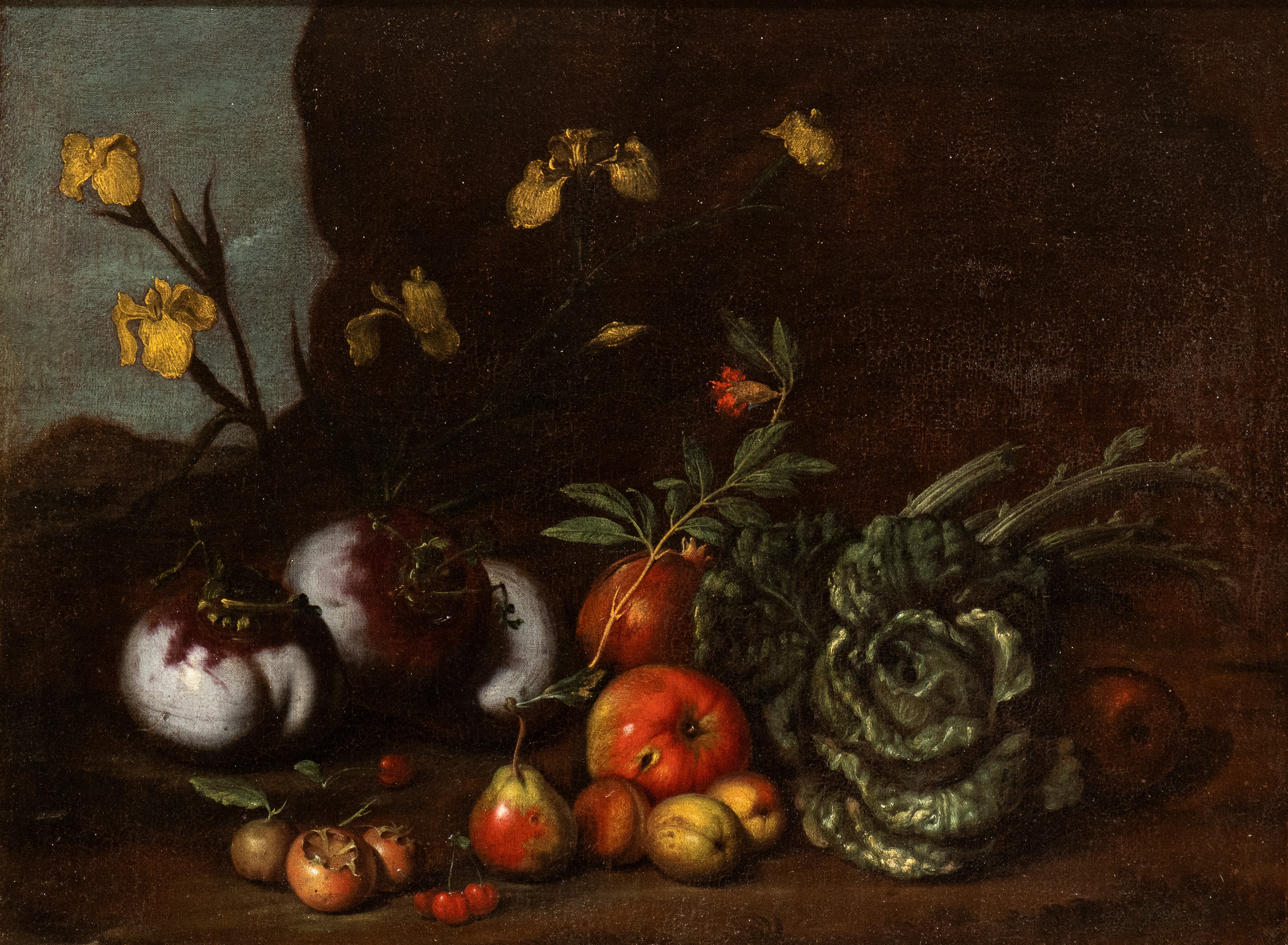 Artista Toscano, Seconda Metà XVII Secolo - A) Natura Morta di Zucche, Melagrani, Mele e Pere; B)...