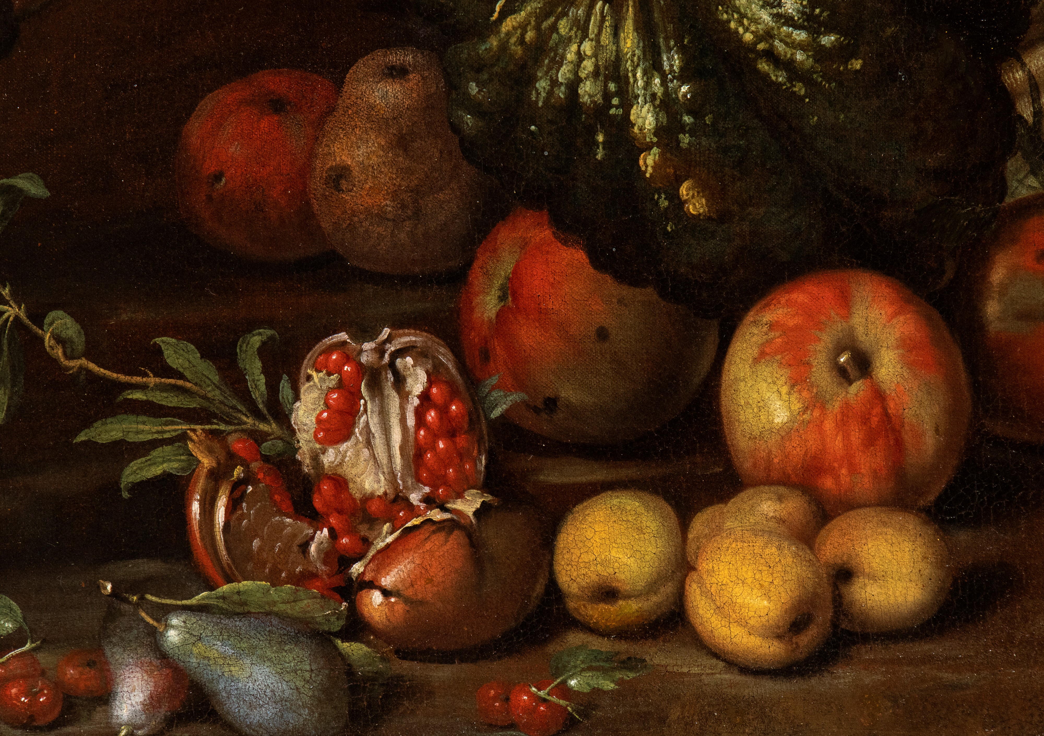Artista Toscano, Seconda Metà XVII Secolo - A) Natura Morta di Zucche, Melagrani, Mele e Pere; B)...