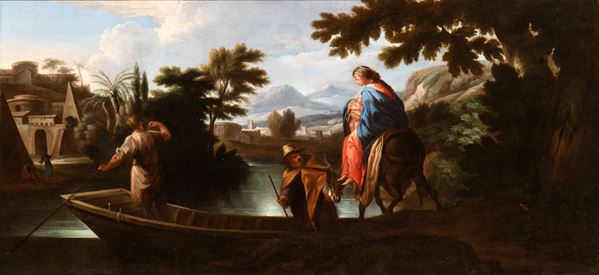 Artista attivo a Roma, XVII secolo - Flight into Egypt