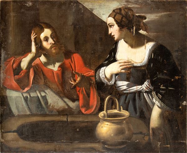 Artista emiliano, XVII secolo - Samaritan woman at the well