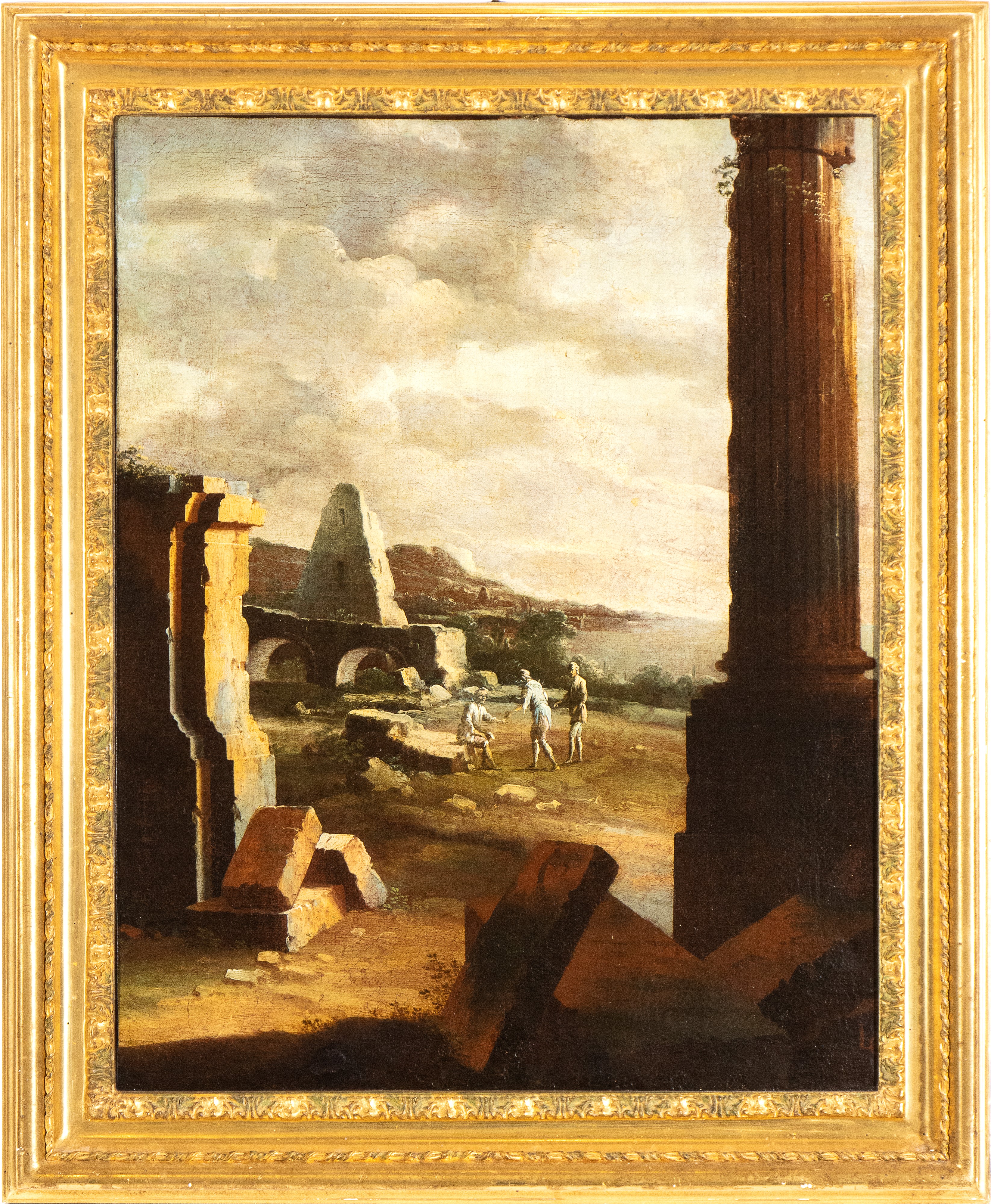 Leonardo Coccorante - Paesaggio Costiero con Rovine e Figure