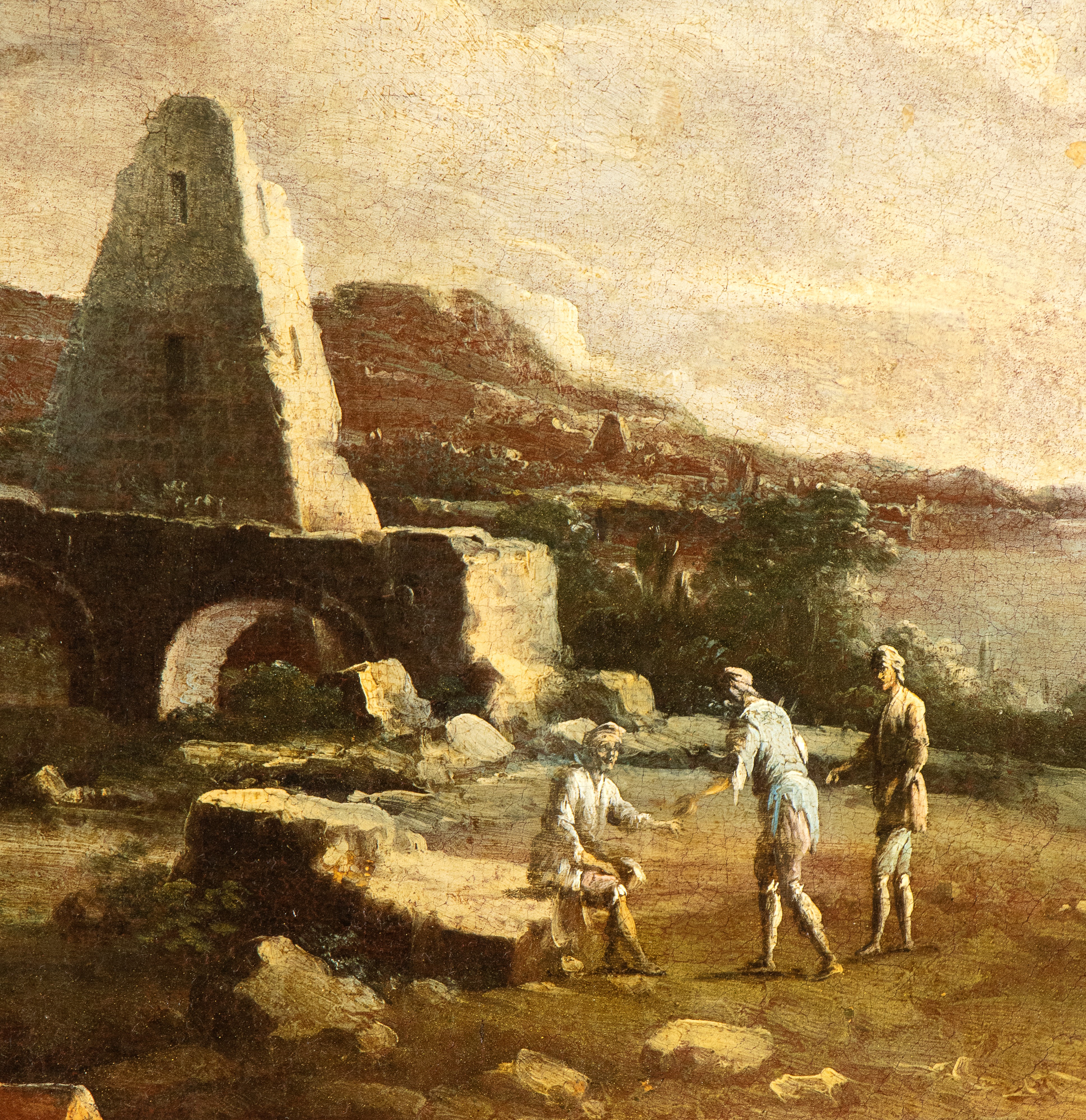 Leonardo Coccorante - Paesaggio Costiero con Rovine e Figure