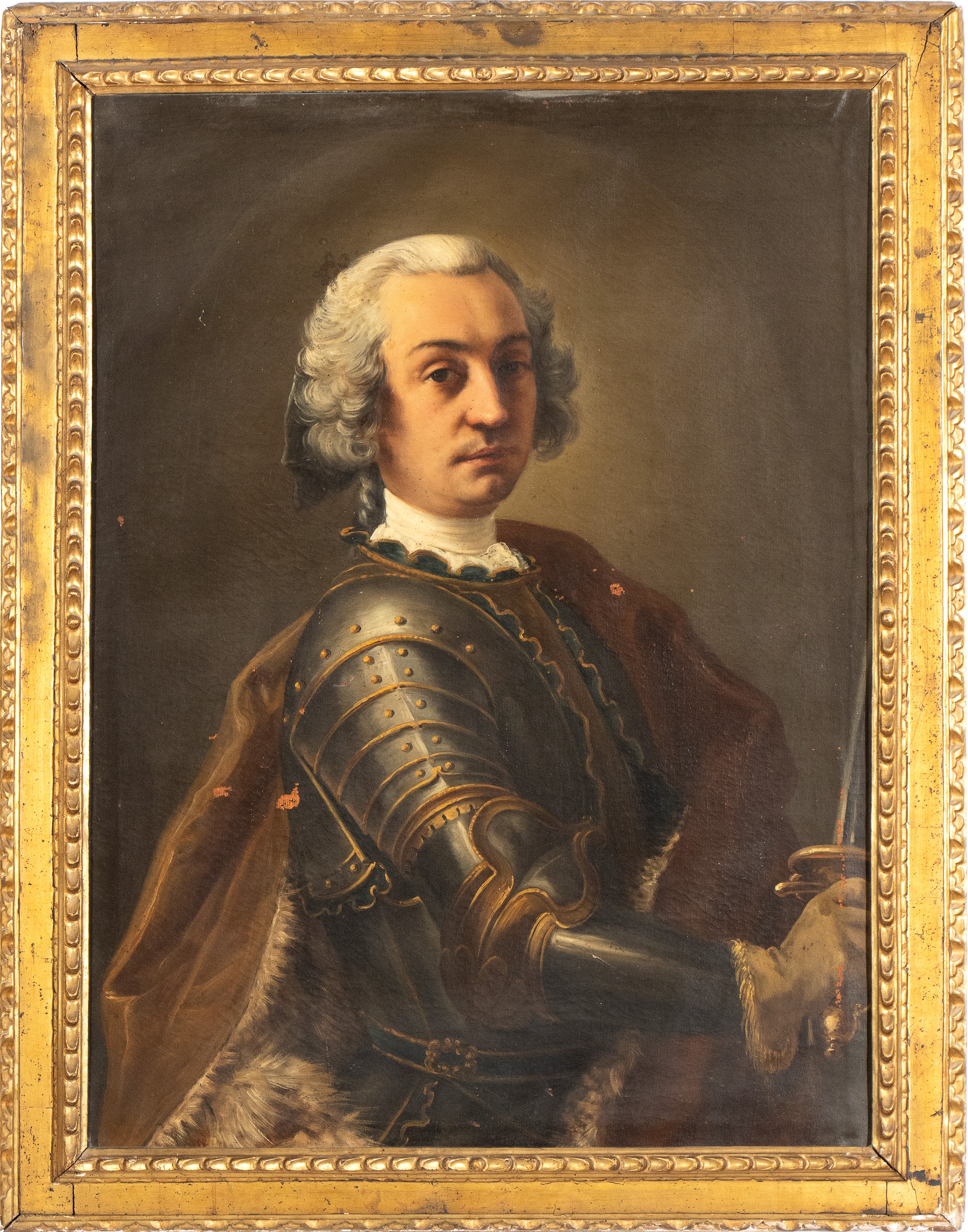 Busto di gentiluomo in arme con spada