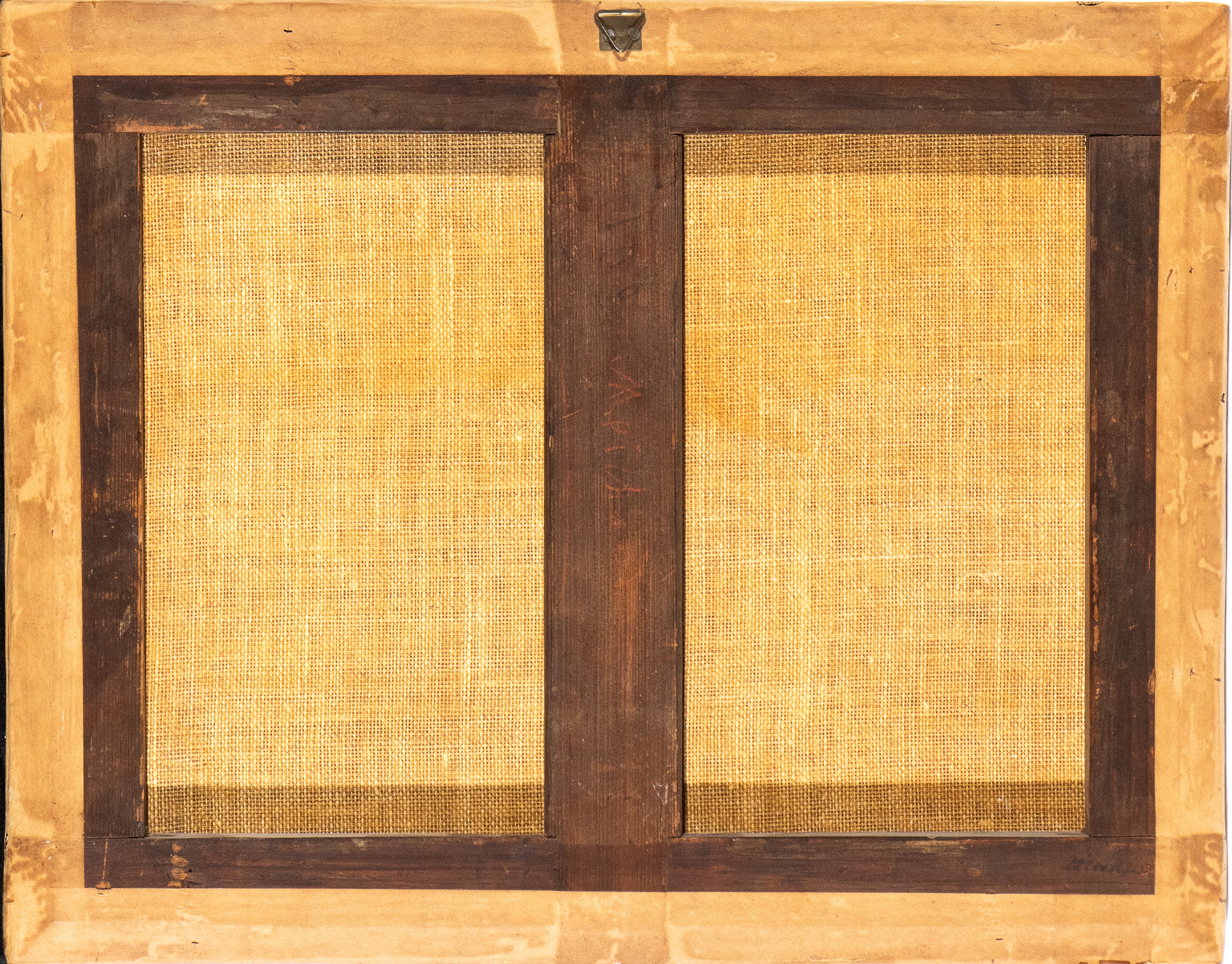 Paesaggio fluviale con ponte, castello e figure