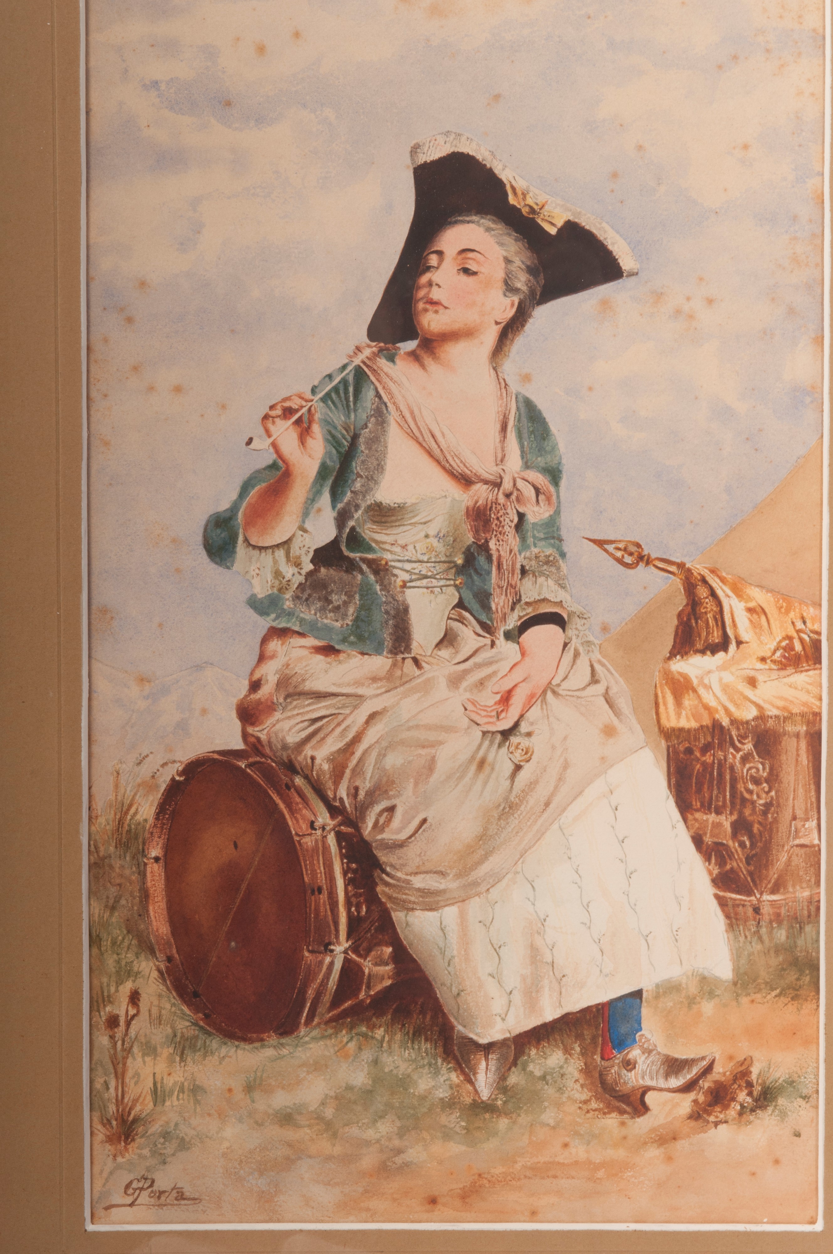 Coppia di acquarelli su carta