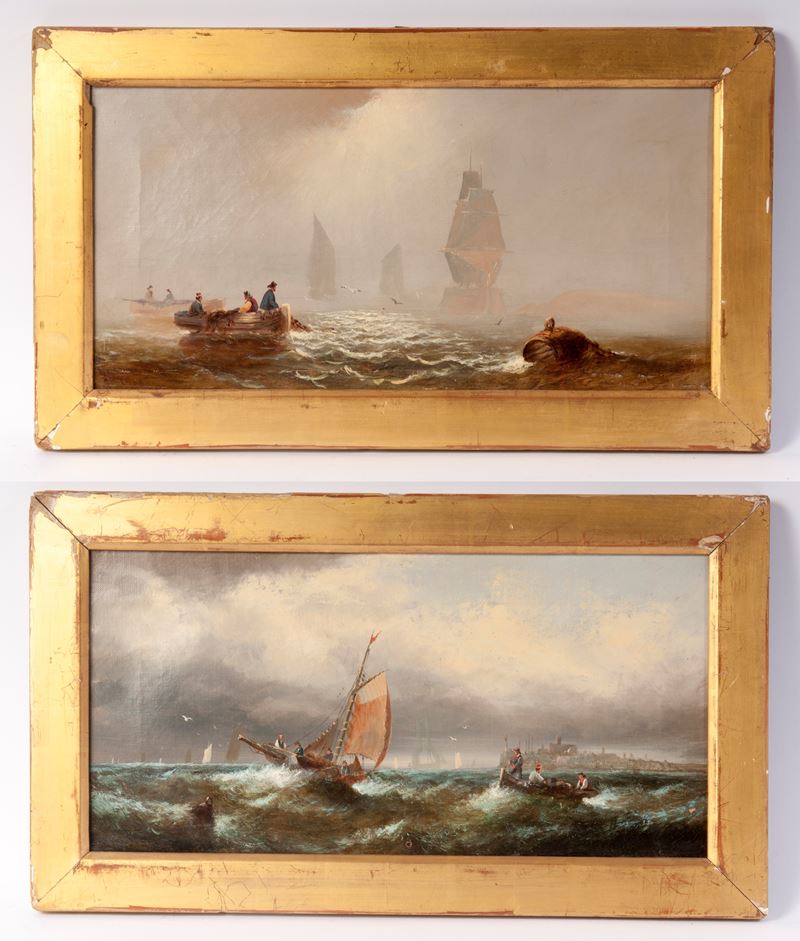 Coppia di Vedute Marine