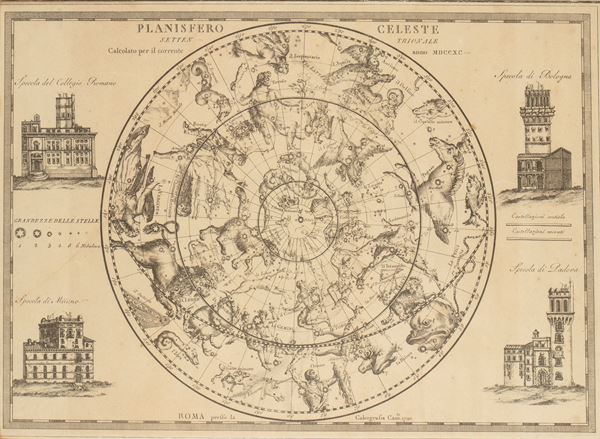 Giovanni Maria Cassini (1745 - 1824) - Planisfero celeste settentrionale calcolato per il corrente anno MDCCXC