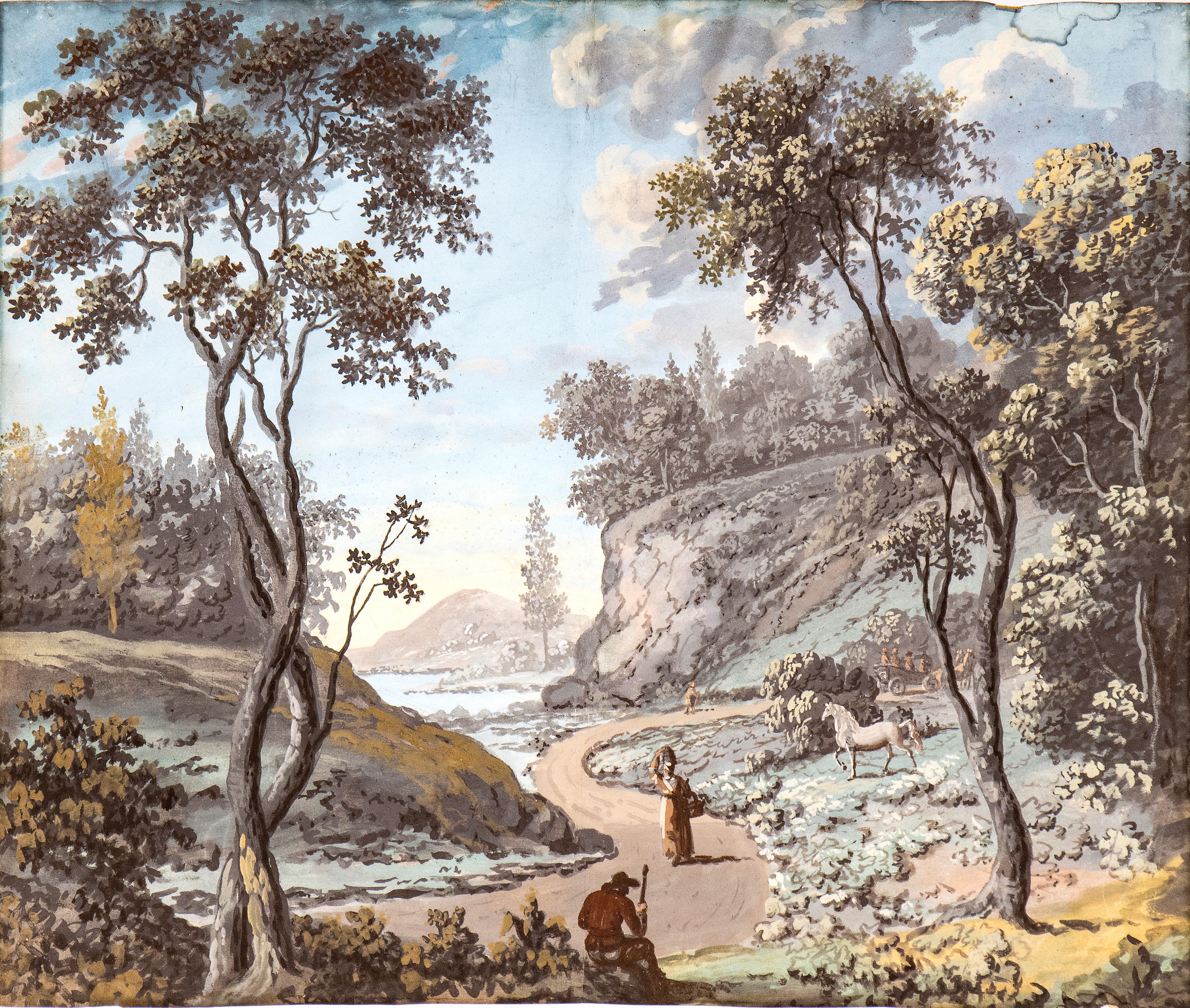 Giuseppe Bernardino Bison - A) Paesaggio con Due Cavalieri, Armenti ed Edifici; B) Paesaggio Fluv...