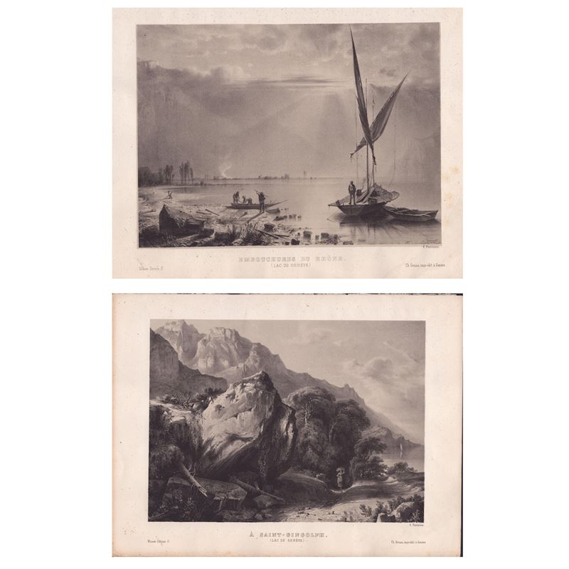 Antonio Fontanesi - Embouchures De Rhone | a' Saint-gingolph (lac De Genève)