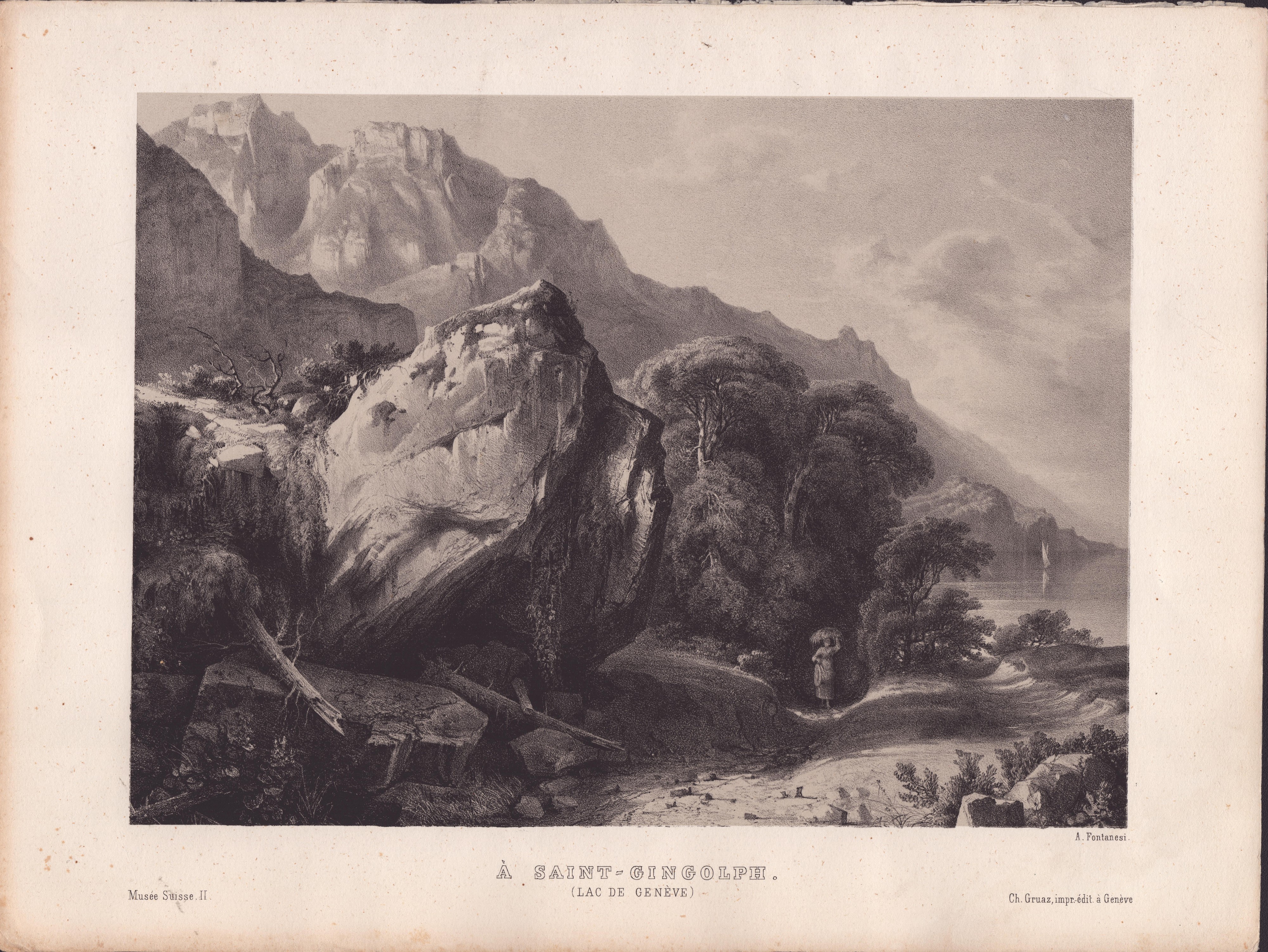 Antonio Fontanesi - Embouchures De Rhone | a' Saint-gingolph (lac De Genève)