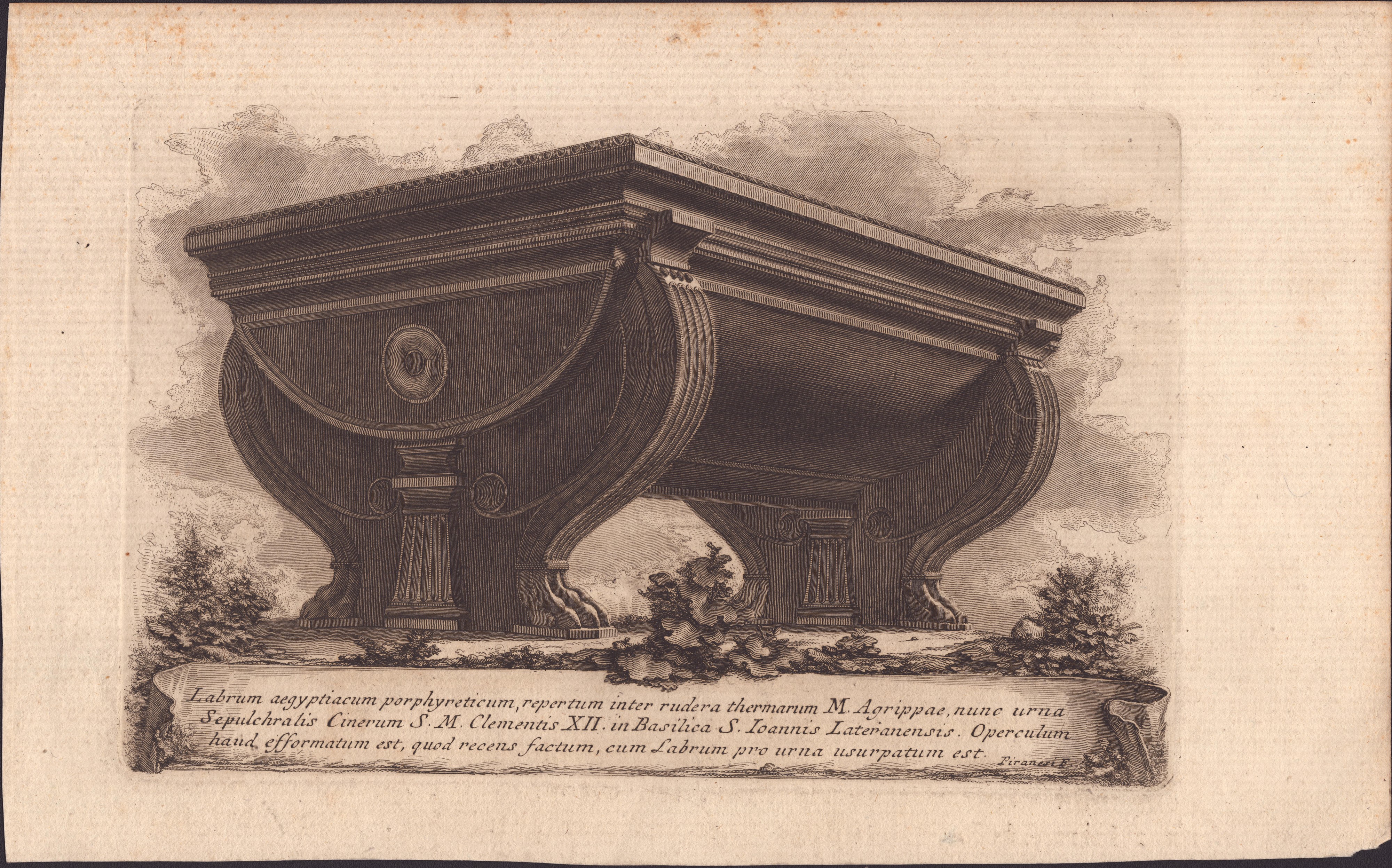 Giovanni Battista Piranesi - Labrum Aegyptiacum Porphyreticum... | Nonnulla Monumenta Sepulcralia...