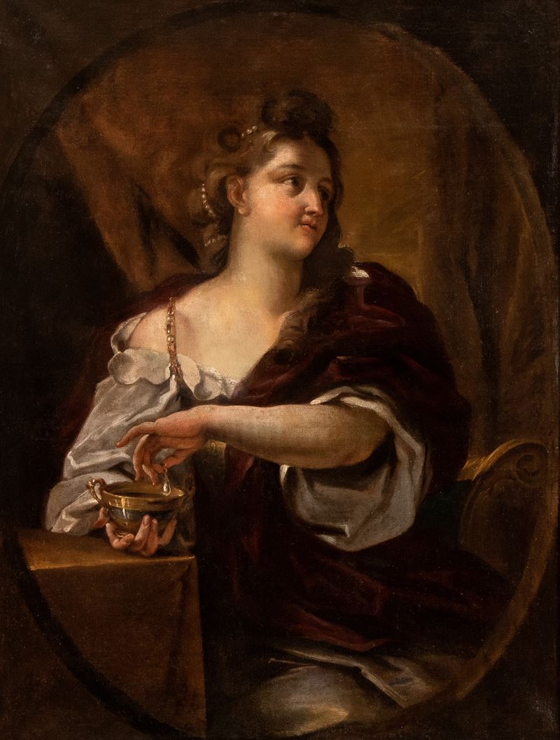 Artista Attivo a Roma, Fine XVII - Inizio XVIII Secolo - Cleopatra Scioglie L'orecchino di Perla ...