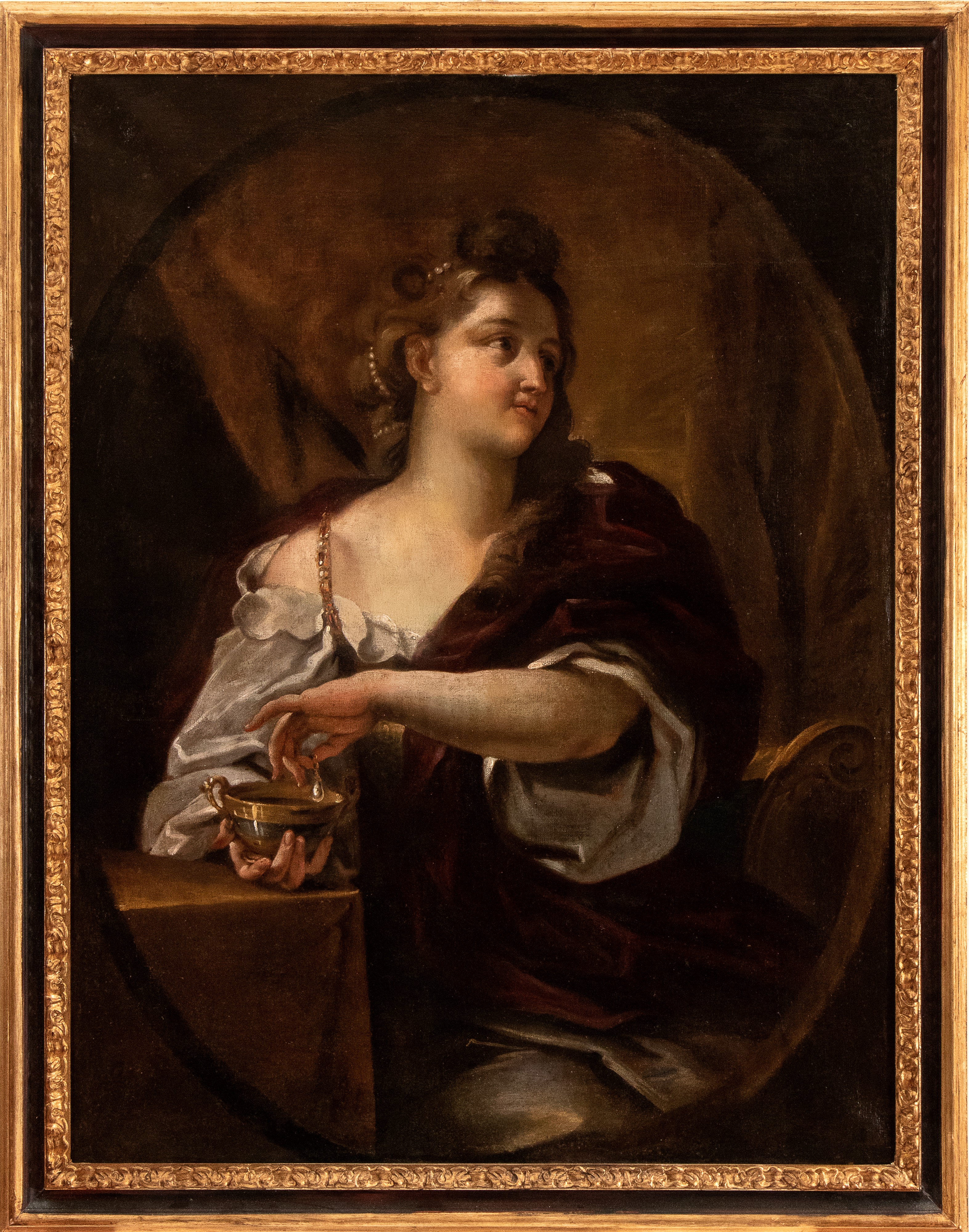 Artista Attivo a Roma, Fine XVII - Inizio XVIII Secolo - Cleopatra Scioglie L'orecchino di Perla ...