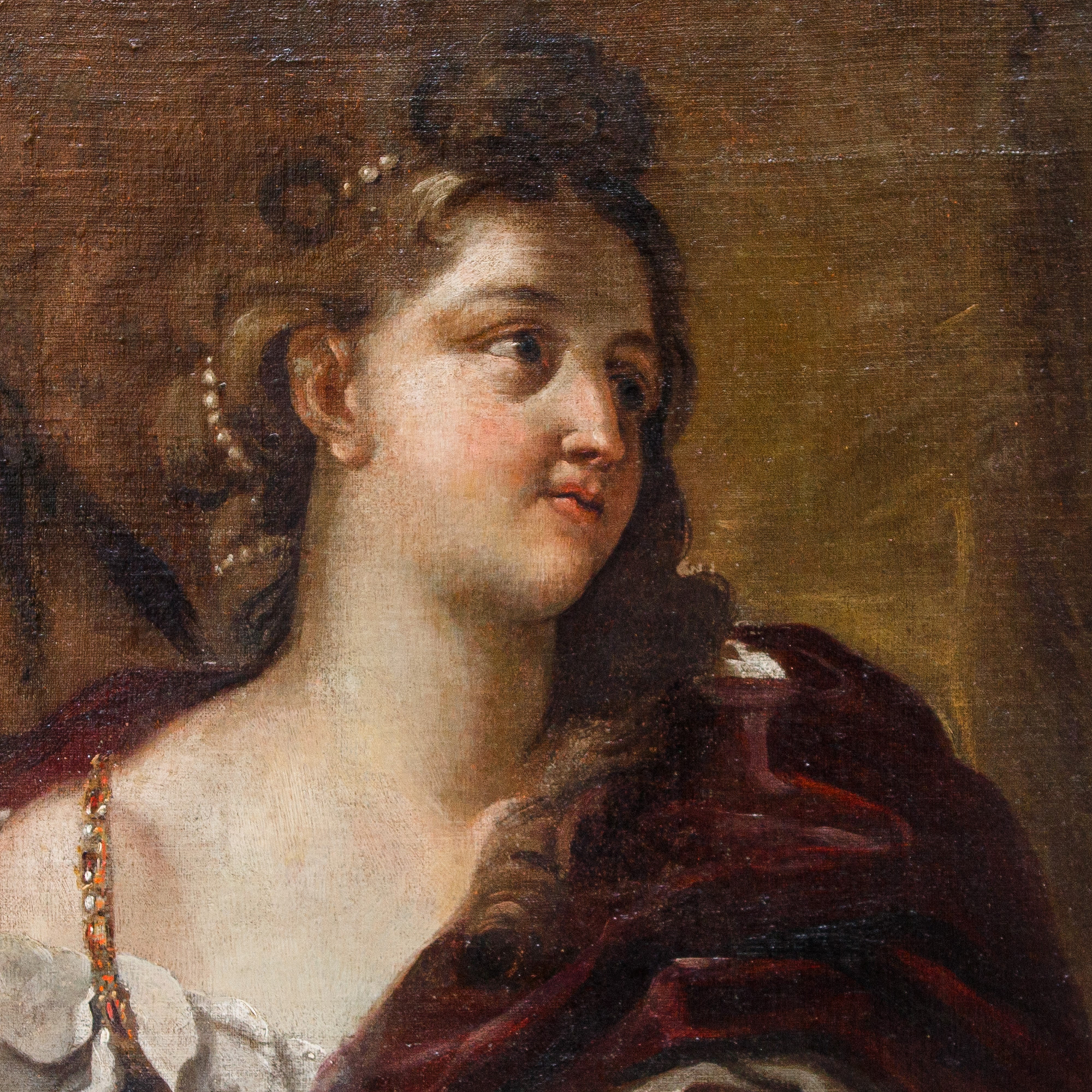 Artista Attivo a Roma, Fine XVII - Inizio XVIII Secolo - Cleopatra Scioglie L'orecchino di Perla ...