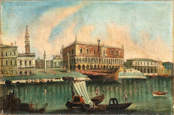 Artista veneto, XIX secolo - View of the Palazzo Ducale from the San Marco basin