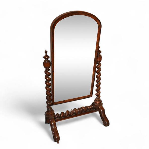 English Victorian rosewood psyche