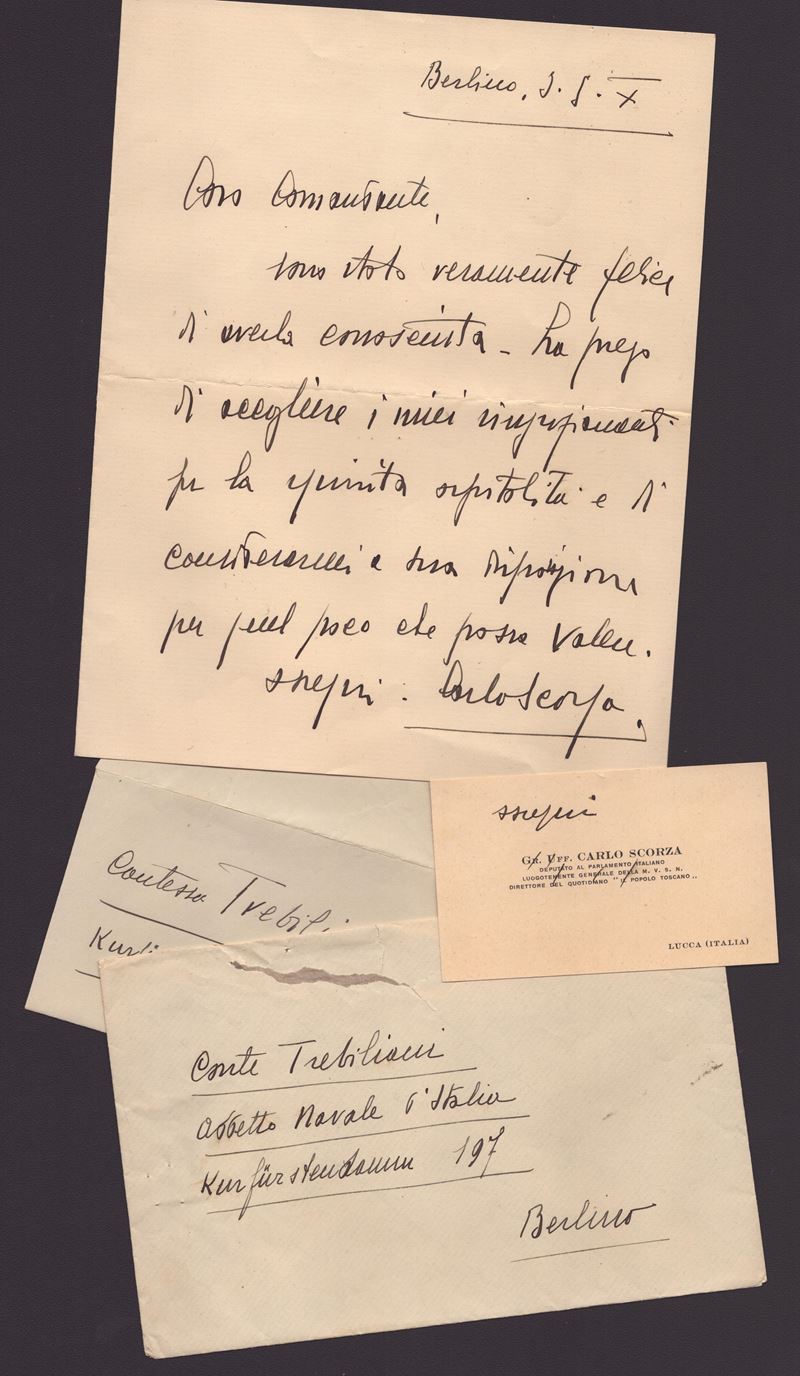 Scorza, Carlo - Lettera con Firma Autografe, Segretario Pnf