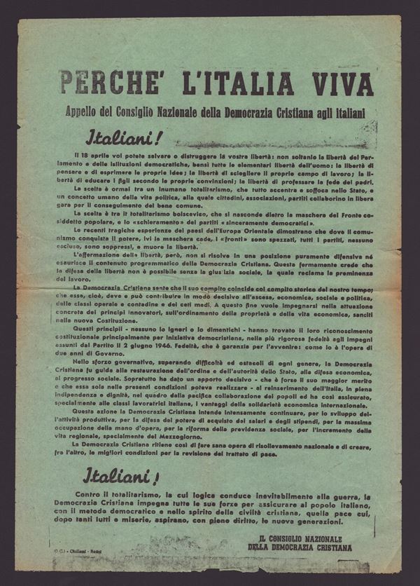 D.C. Consiglio Nazionale - Volantino 1946