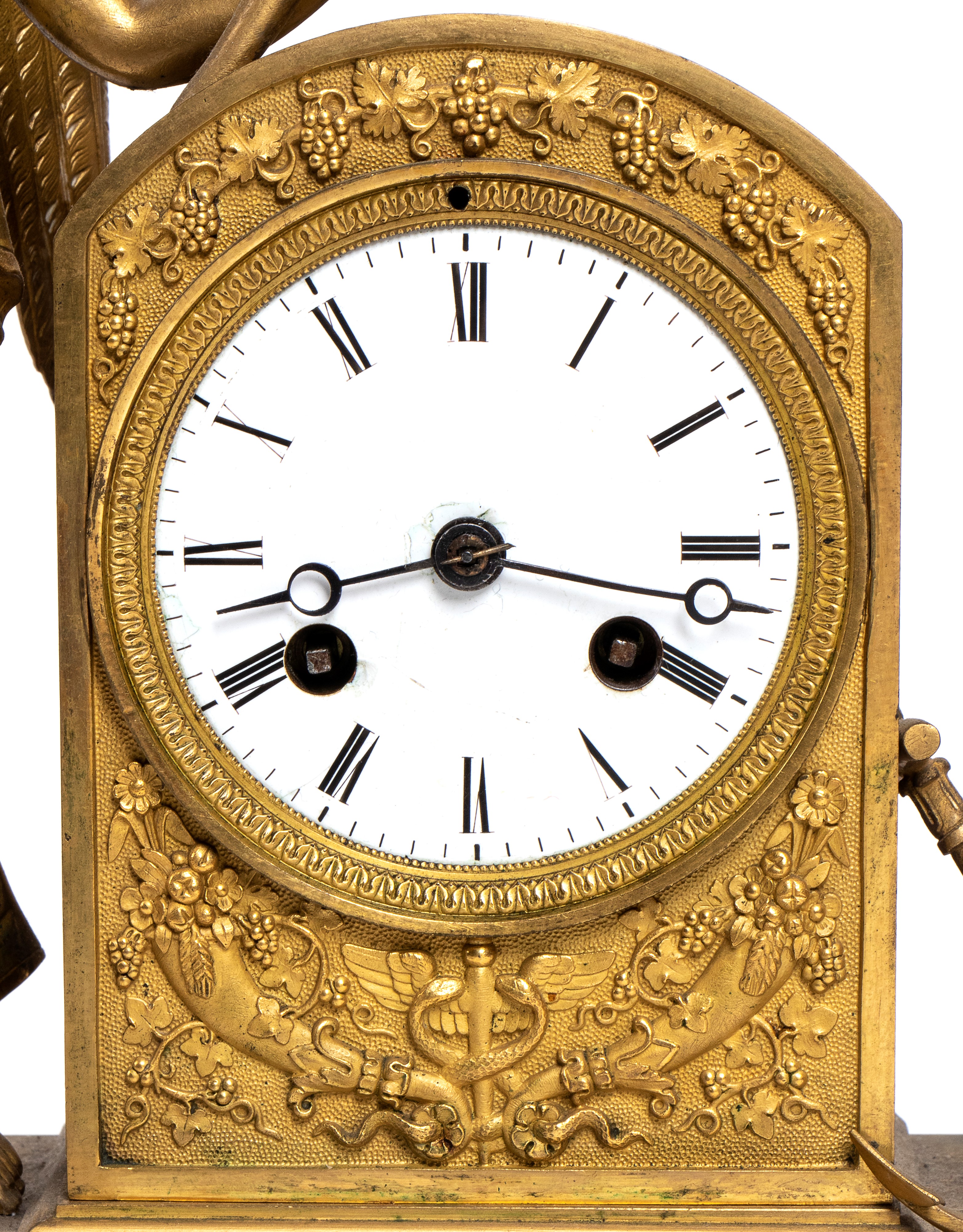Orologio da Appoggio Impero Francese in Bronzo Dorato