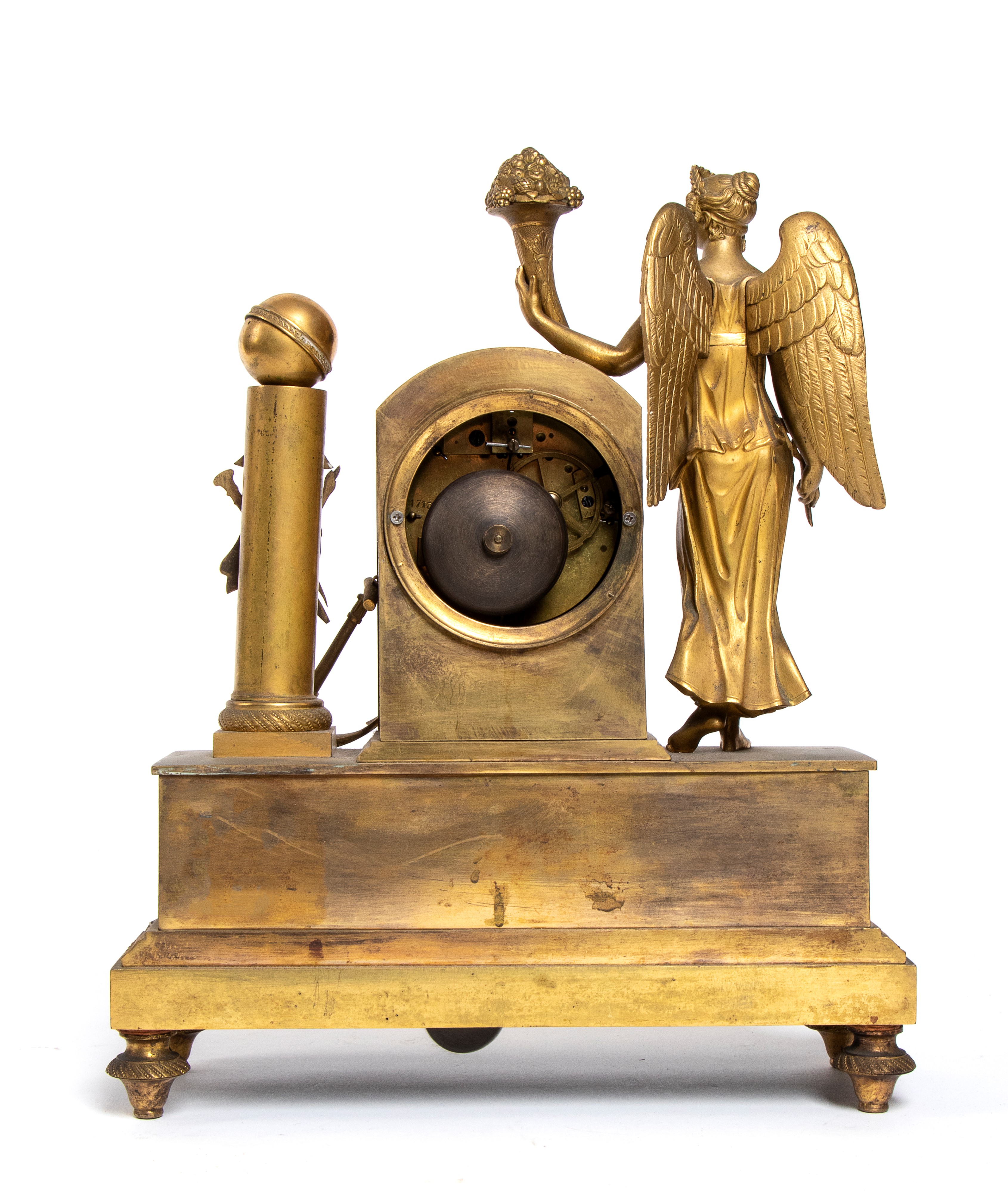 Orologio da Appoggio Impero Francese in Bronzo Dorato