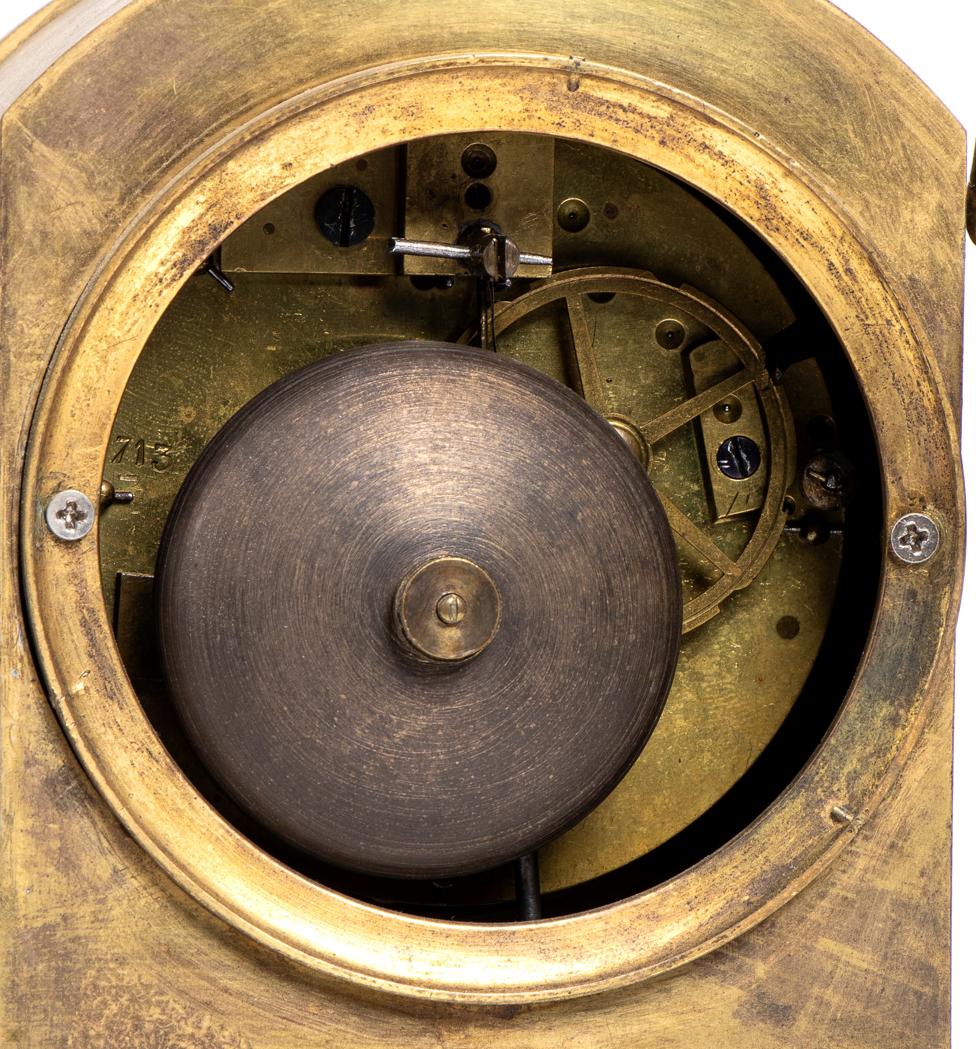 Orologio da Appoggio Impero Francese in Bronzo Dorato