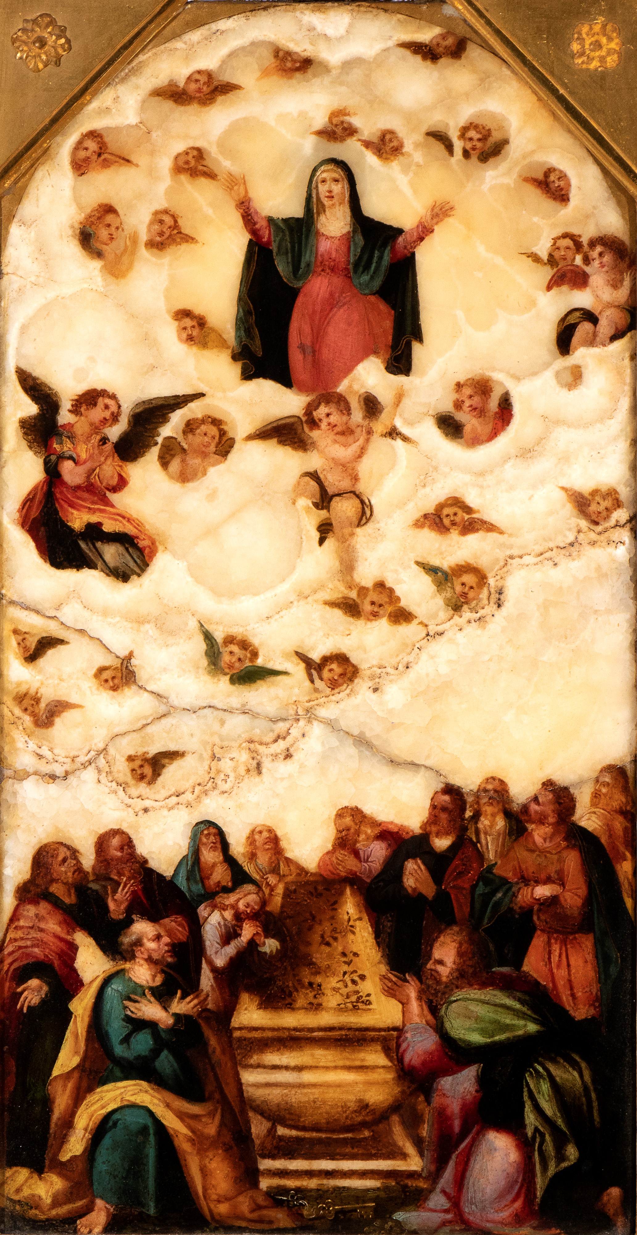 Assunzione della Madonna, dipinto su alabastro