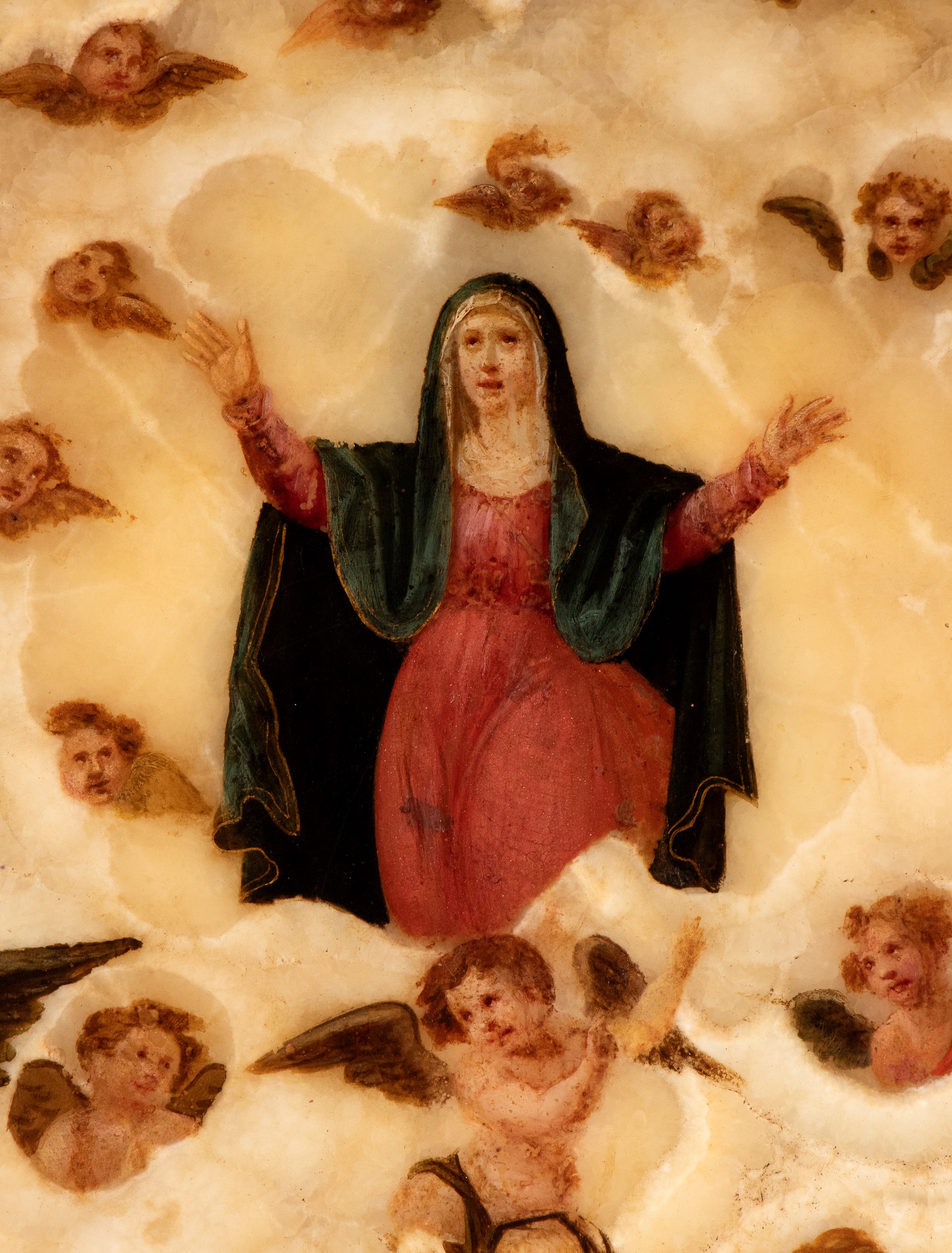 Assunzione della Madonna, dipinto su alabastro