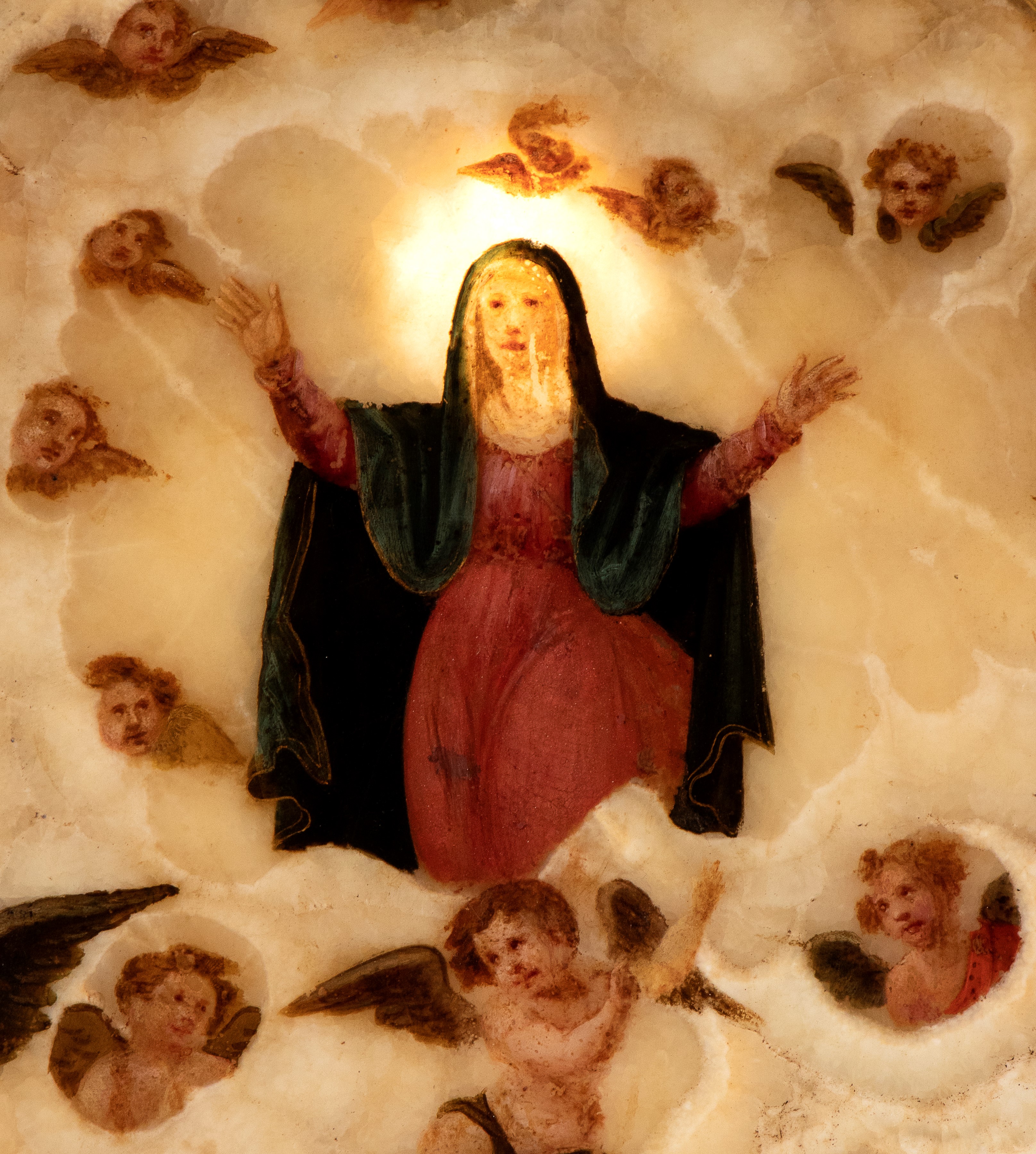 Assunzione della Madonna, dipinto su alabastro