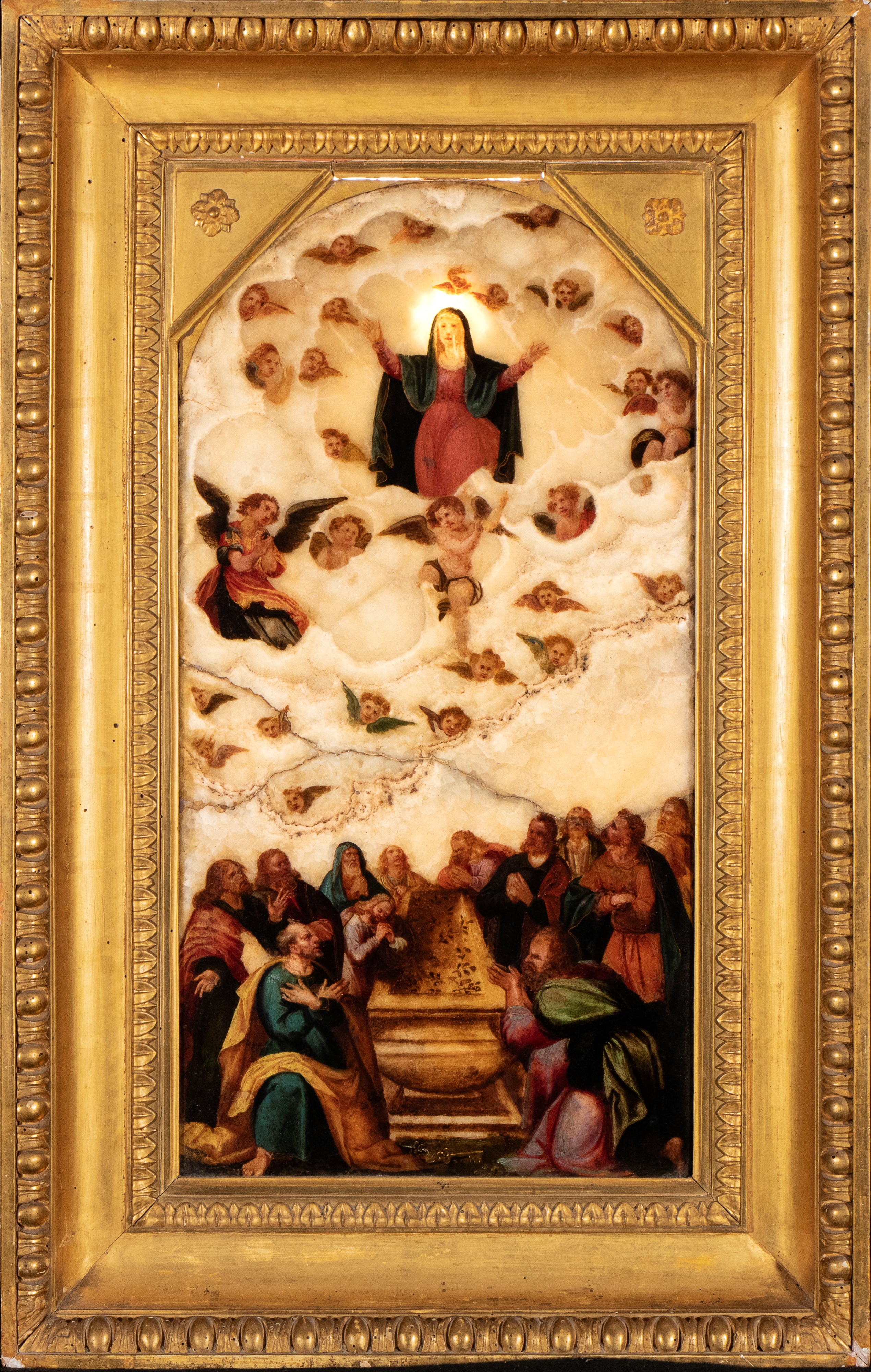 Assunzione della Madonna, Dipinto su Alabastro