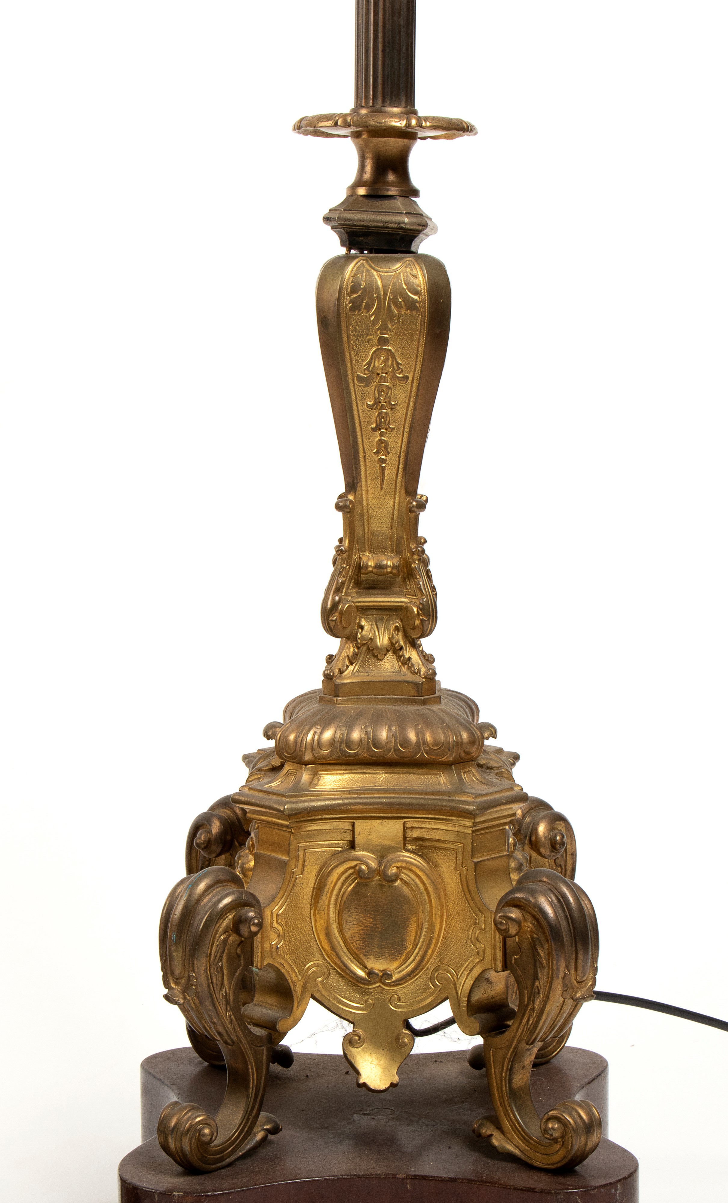 Lampade da terra francesi, Napoleone III, bronzo dorato, XIX secolo