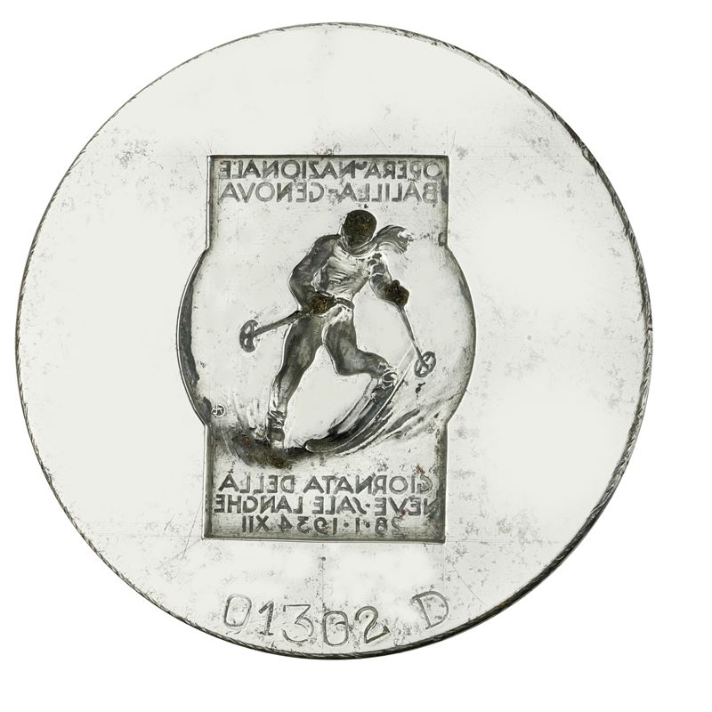 N Opera Nazionale Balilla Genova Giornata della Neve Sale Langhe 28-1-1934 XII 58 X 45 MM